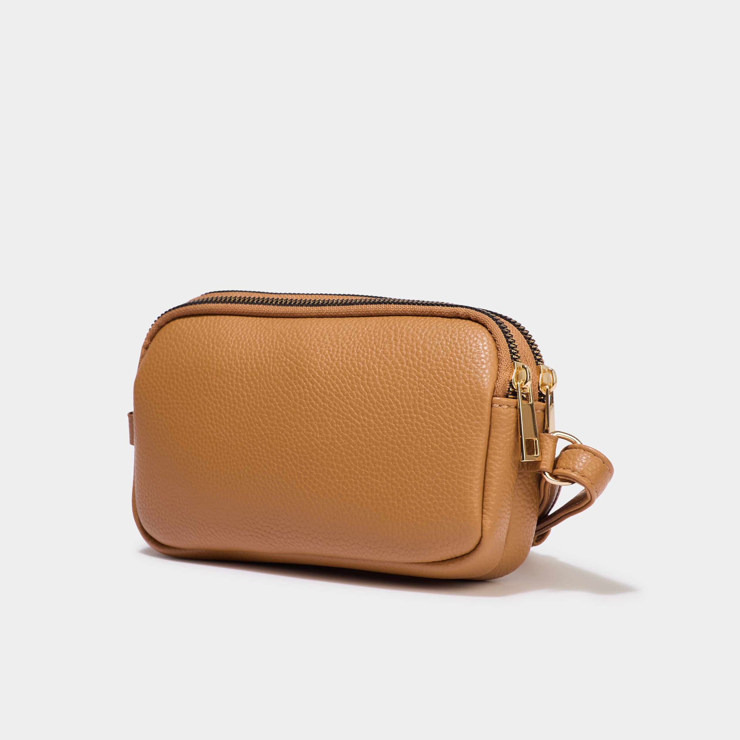 Sac bandouli&egrave;re 2 compartiments marron clair femme