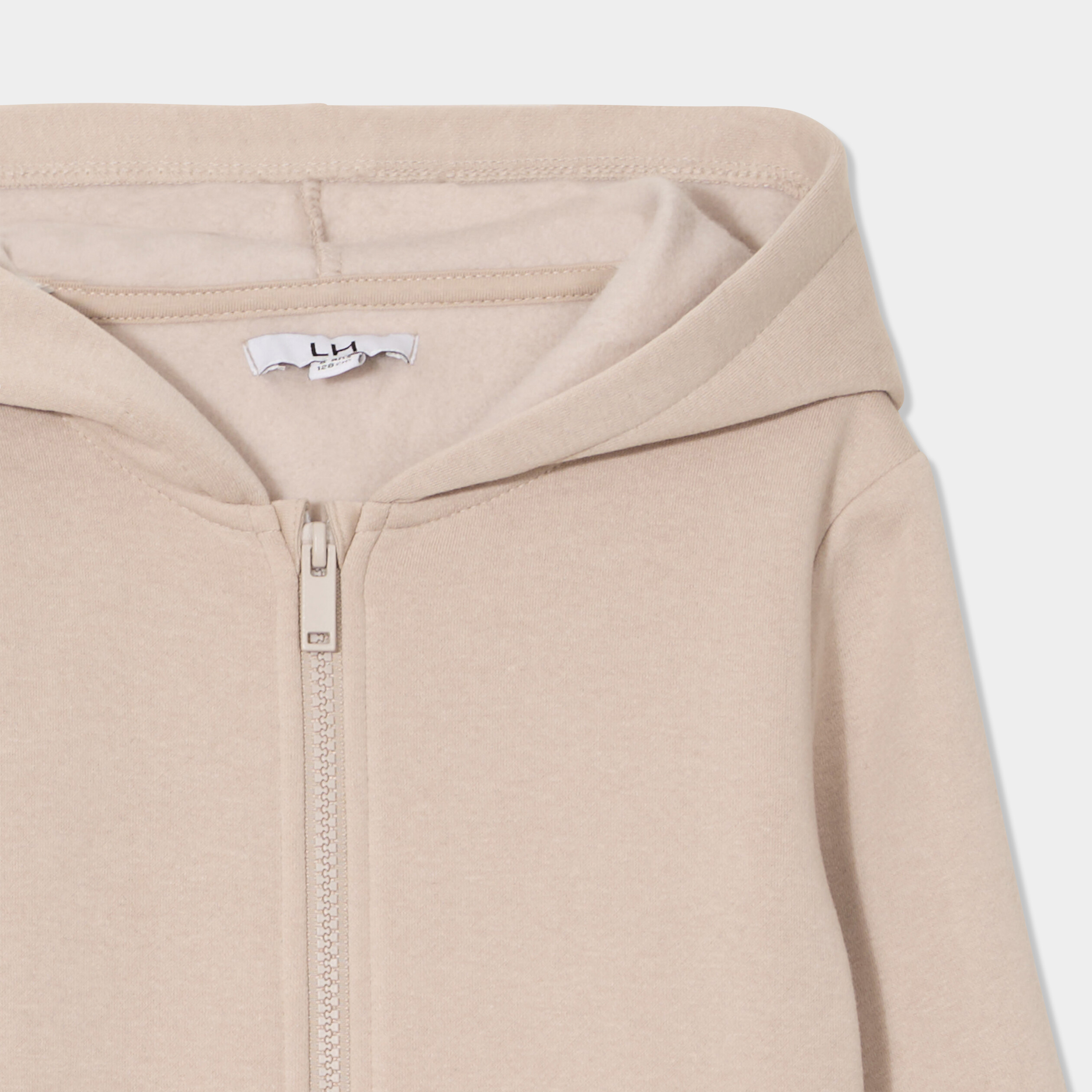 Sweat zipp&eacute; &agrave; capuche molleton gris fonc&eacute; gar&ccedil;on