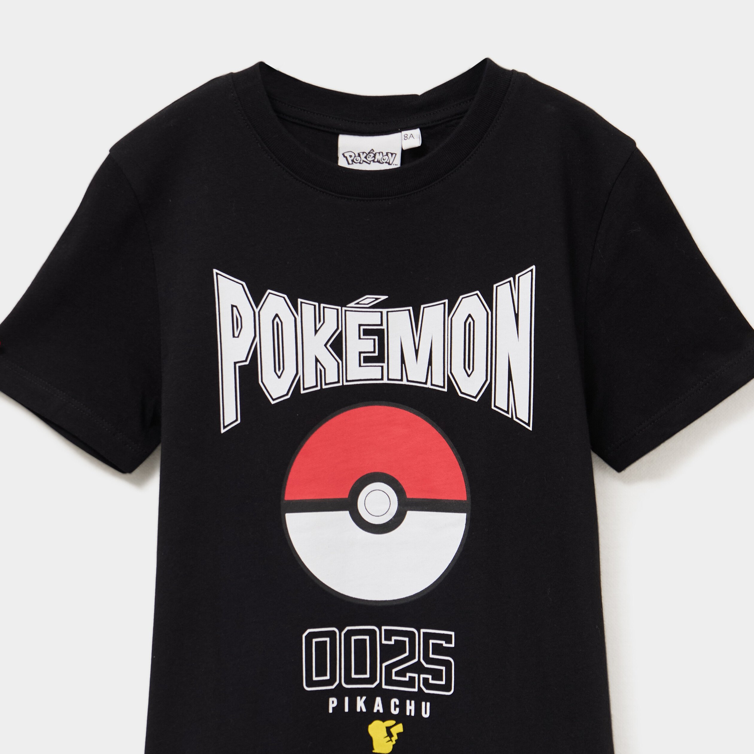 t shirt manches courtes coton pokemon noir garcon T-shirt manches courtes coton Pokémon noir garçon