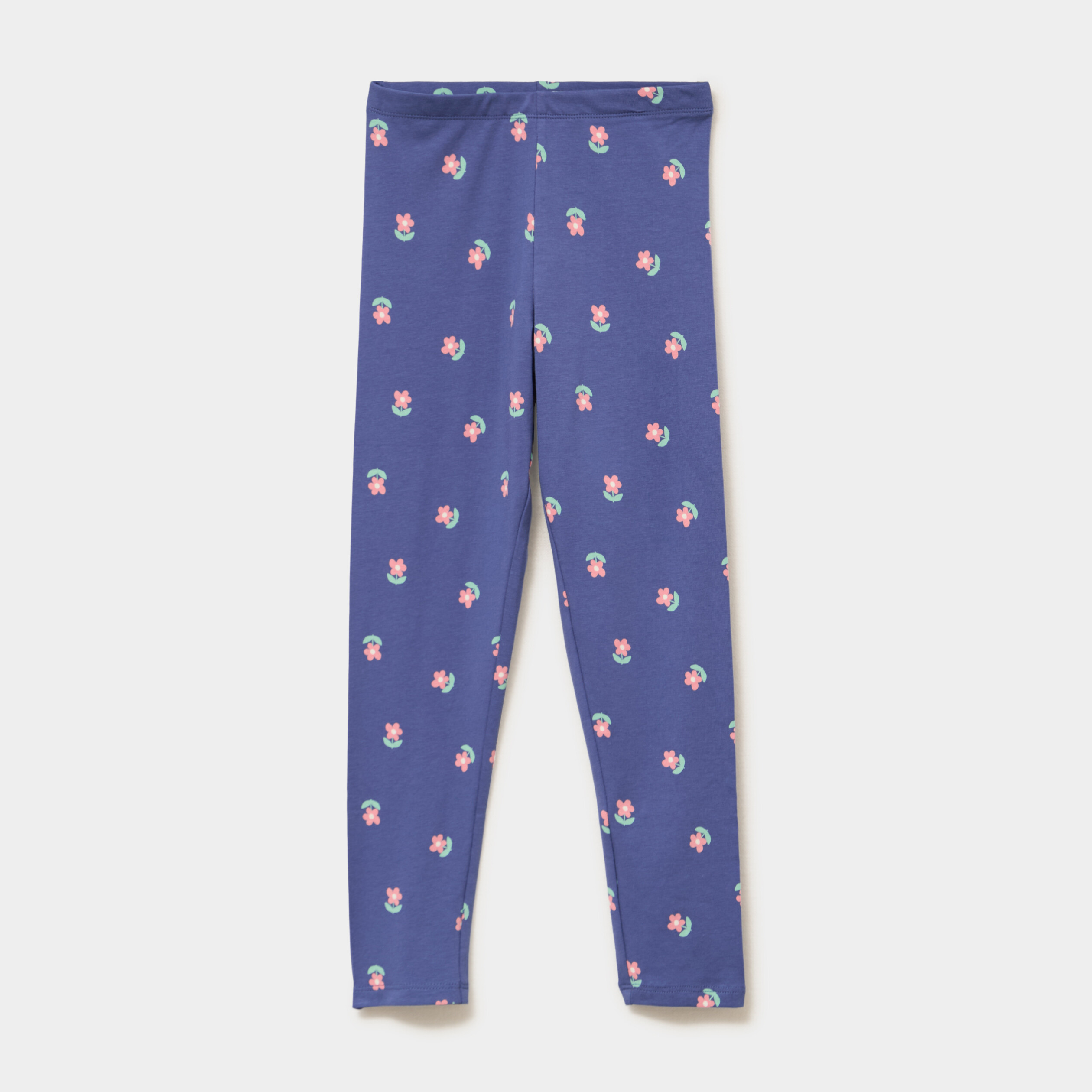Legging taille &eacute;lastiqu&eacute;e coton bleu gris fille