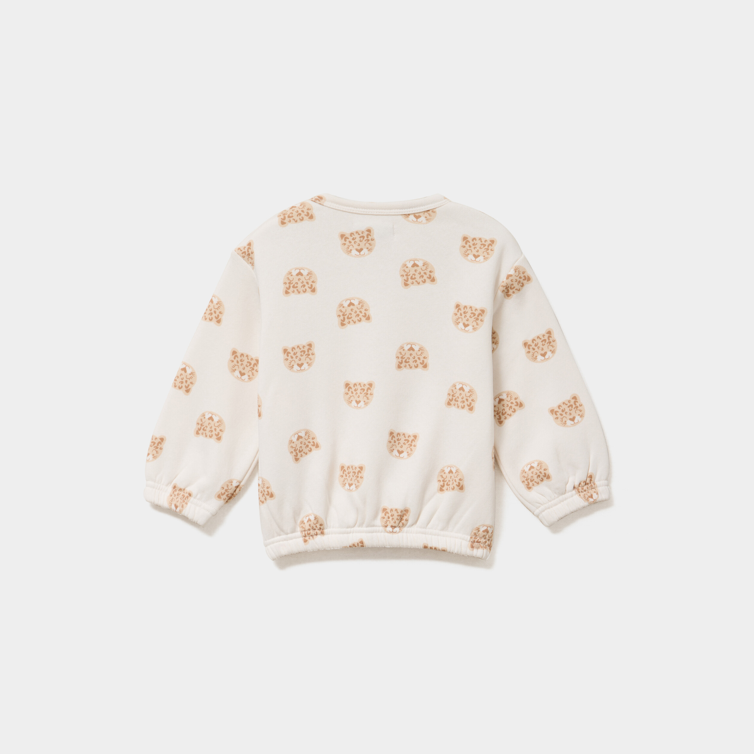 Sweat molletonn&eacute; manches longues ecru b&eacute;b&eacute; fille