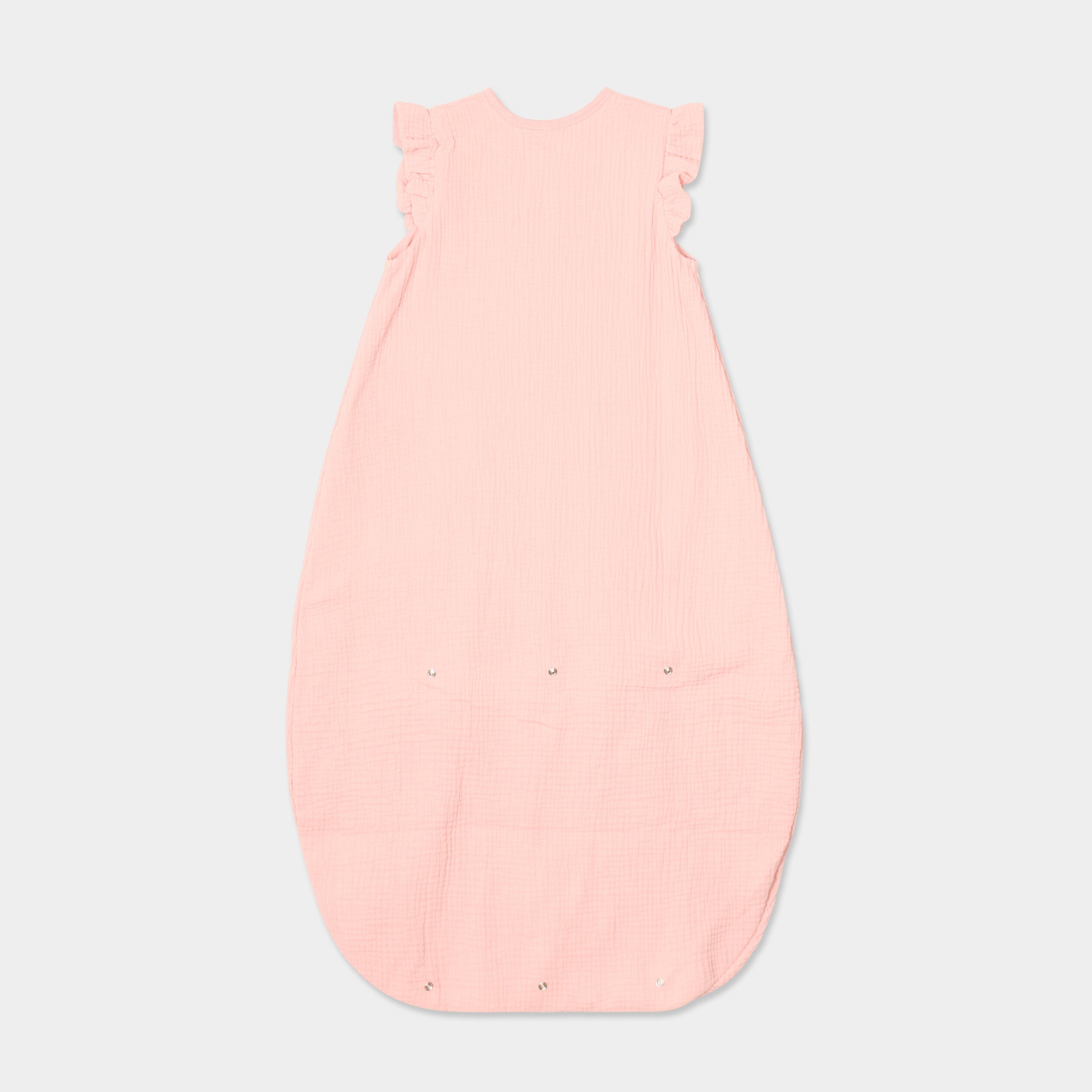 gigoteuse sans manches gaze de coton rose poudree bebef Gigoteuse sans manches gaze de coton rose poudrée bébé fille