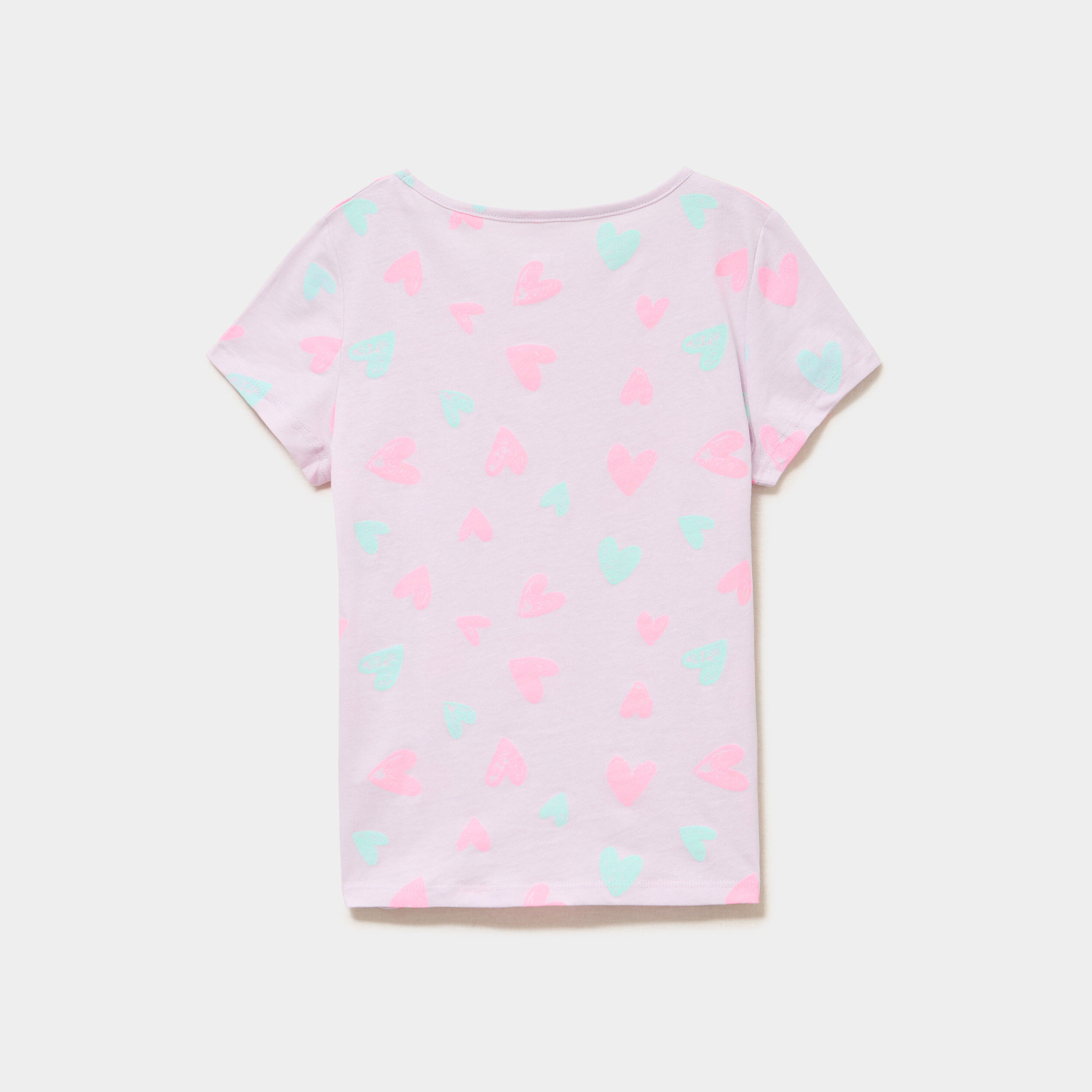 Ensemble pyjama short et t-shirt coton mauve fille
