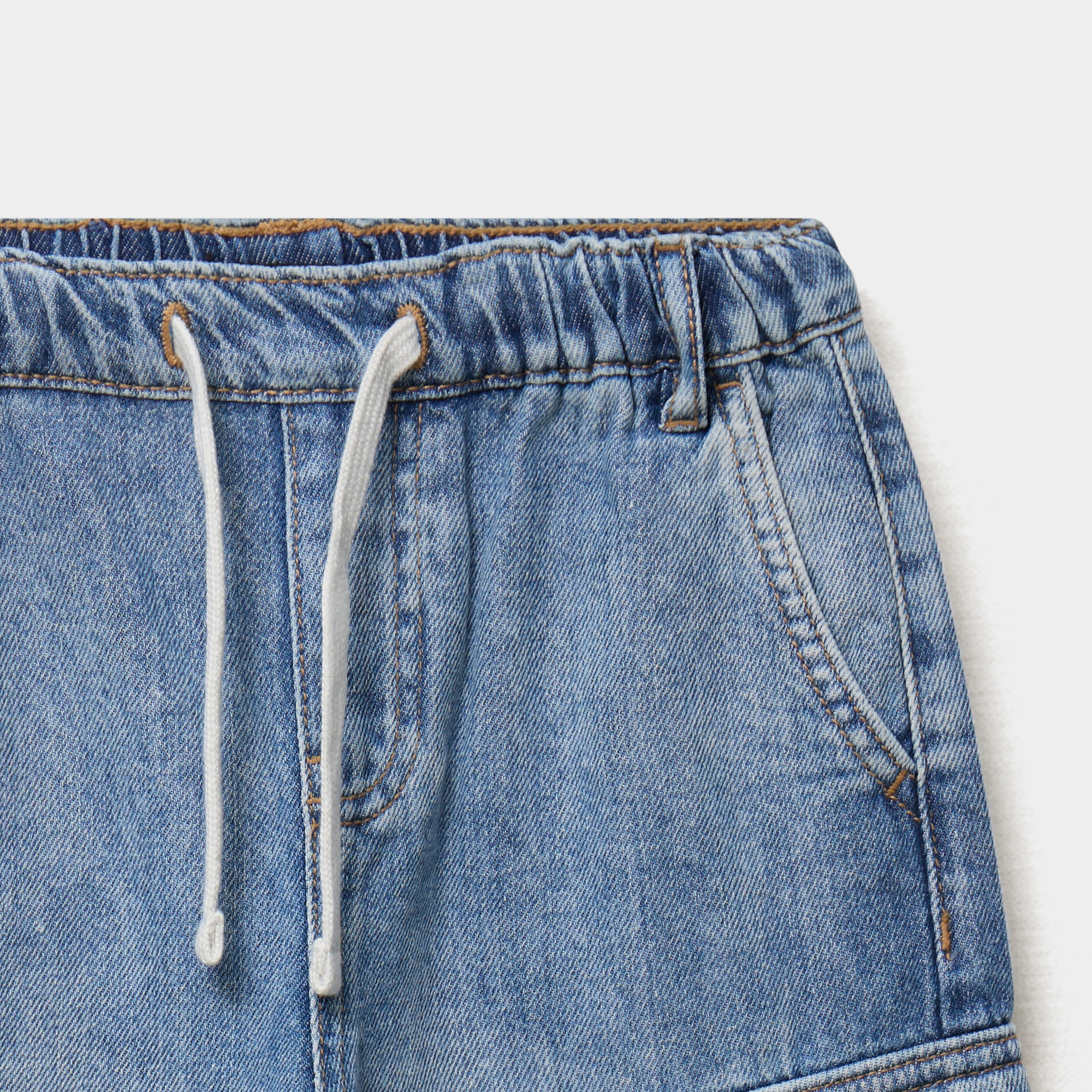 Bermuda en jean regular coton denim double stone gar&ccedil;on