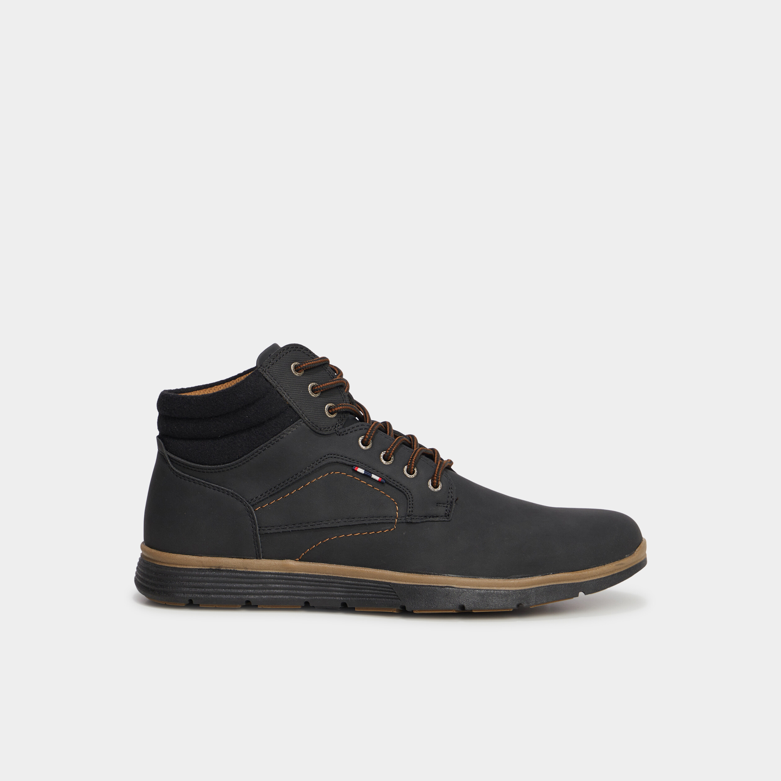 Bottines montantes &agrave; lacets noir homme