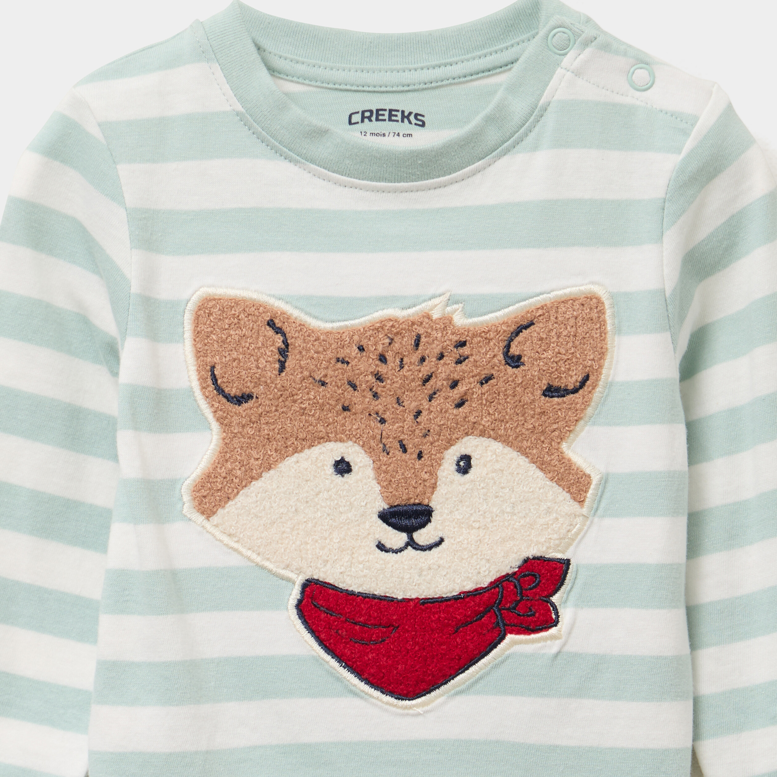 t shirt manches longues coton vert pastel bebeg T-shirt manches longues coton vert pastel bébé garçon