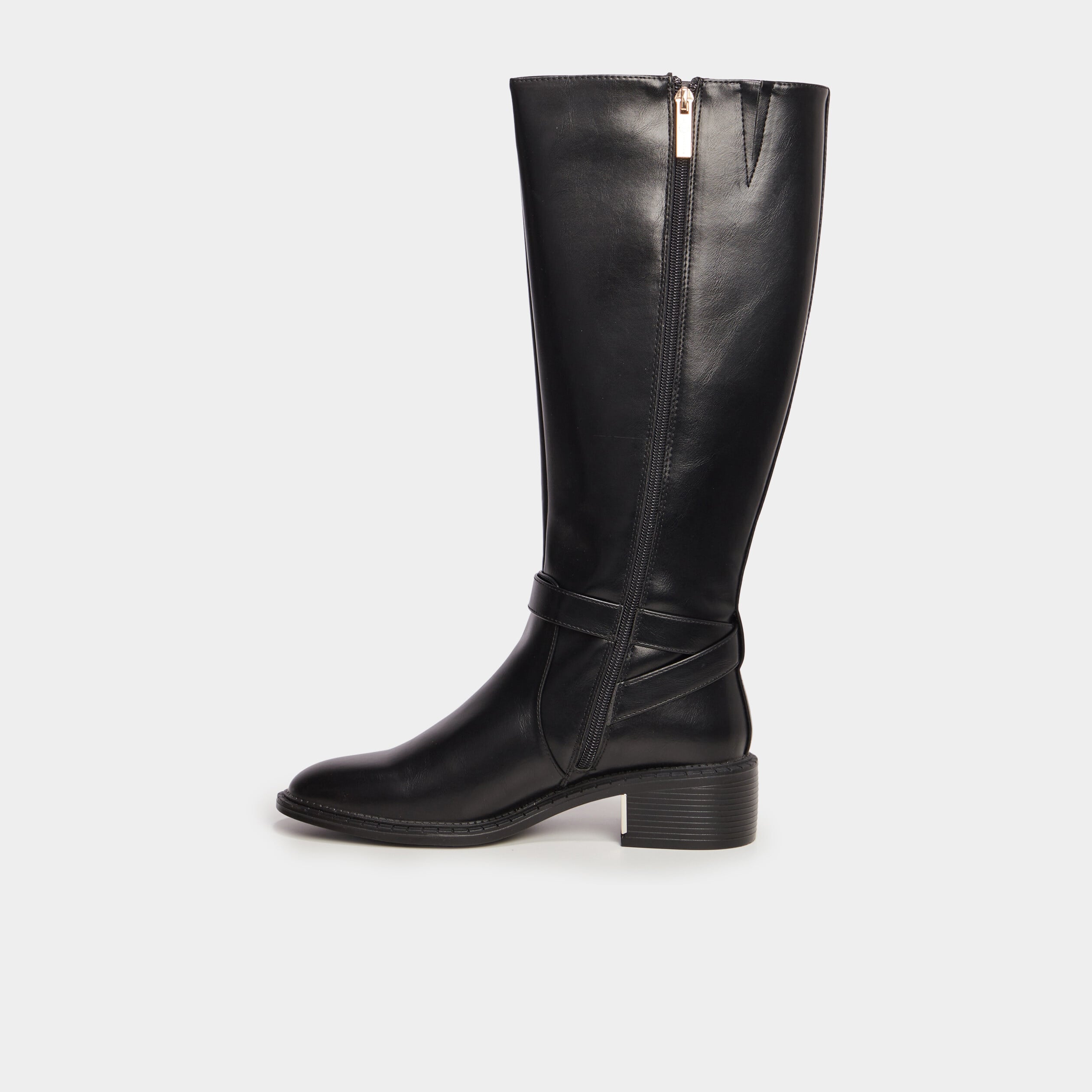 Bottes &agrave; talons avec boucles noir femme
