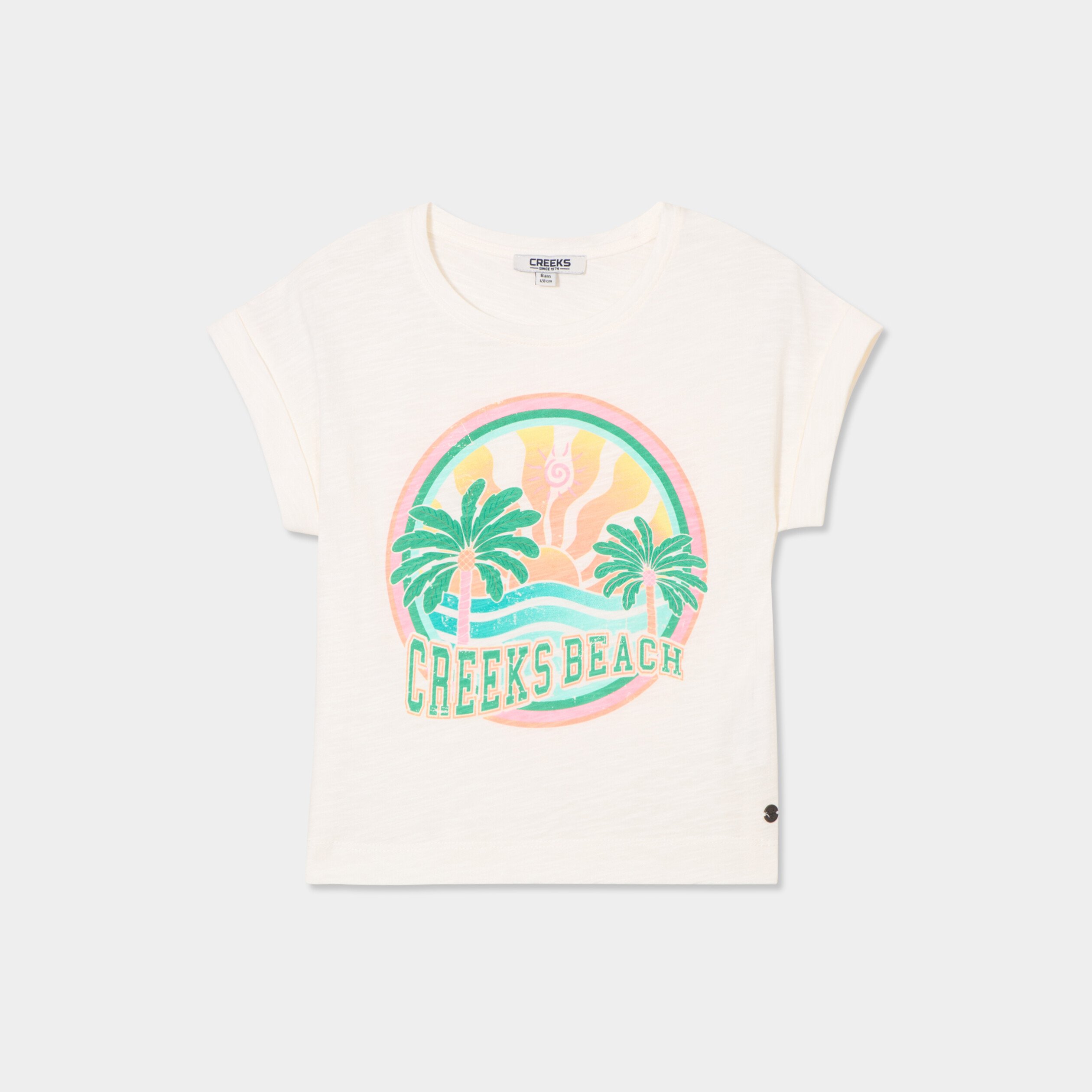 t shirt manches courtes coton blanc fille T-shirt manches courtes coton blanc fille