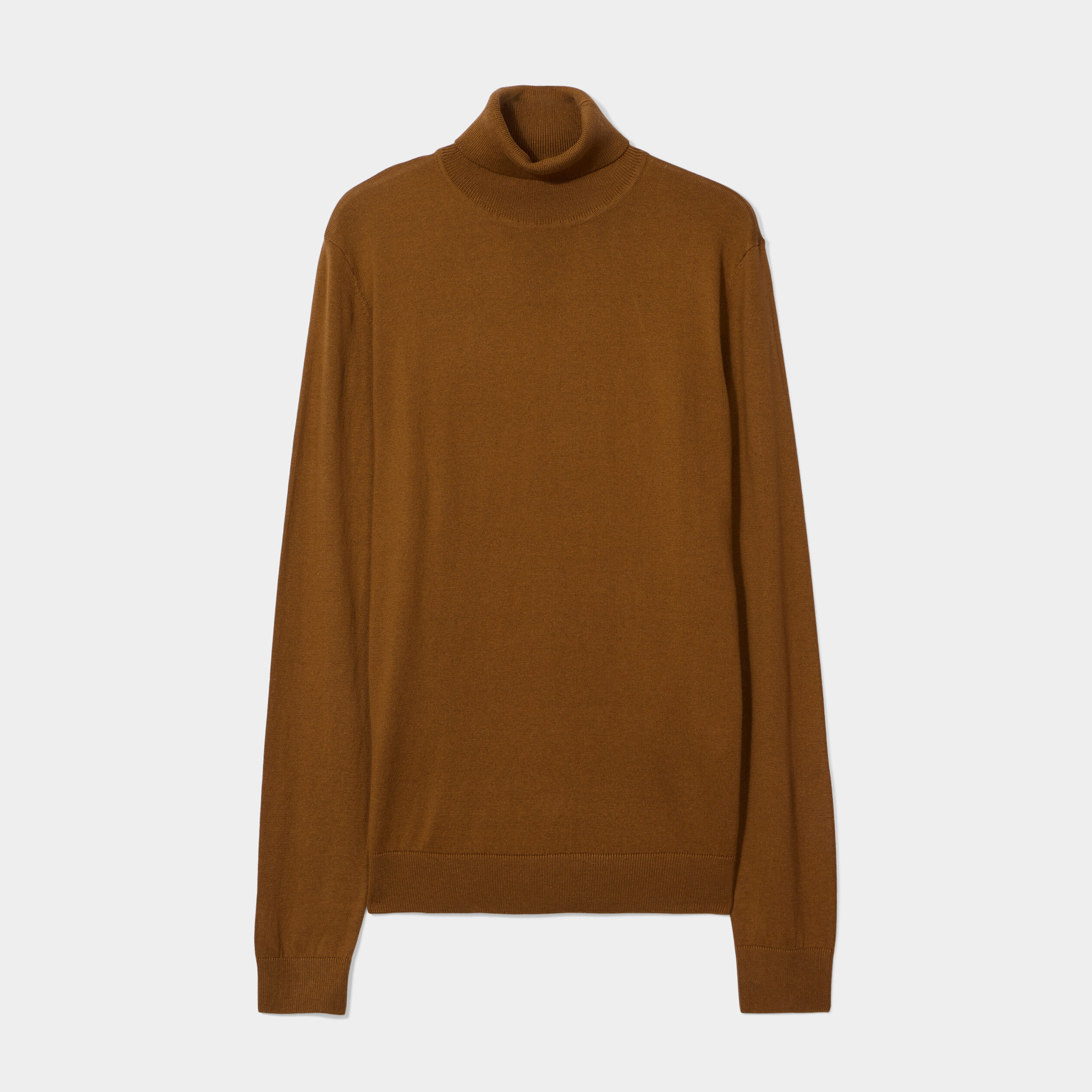 Pull avec col roulé camel homme