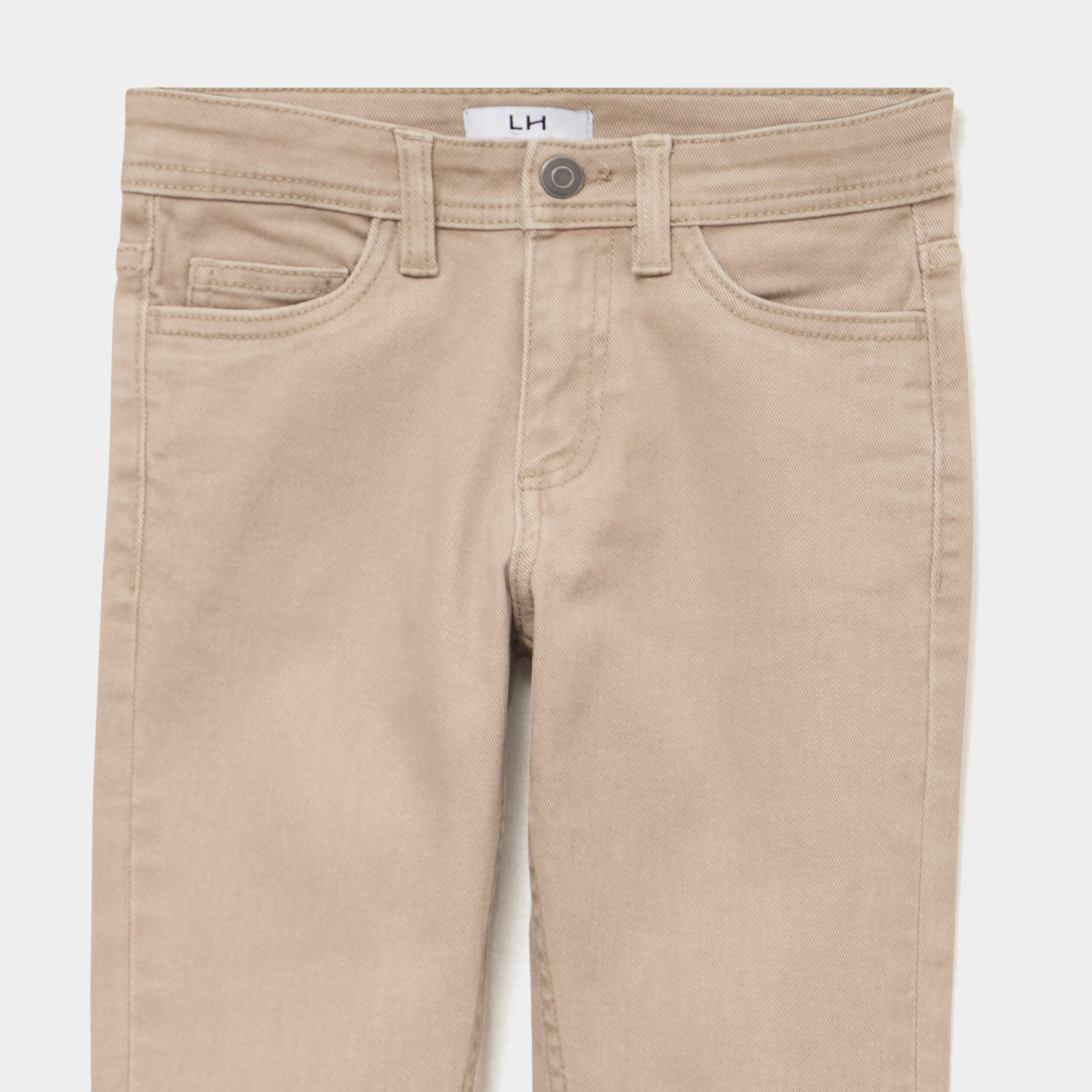 Pantalon slim coton majoritaire taupe gar&ccedil;on