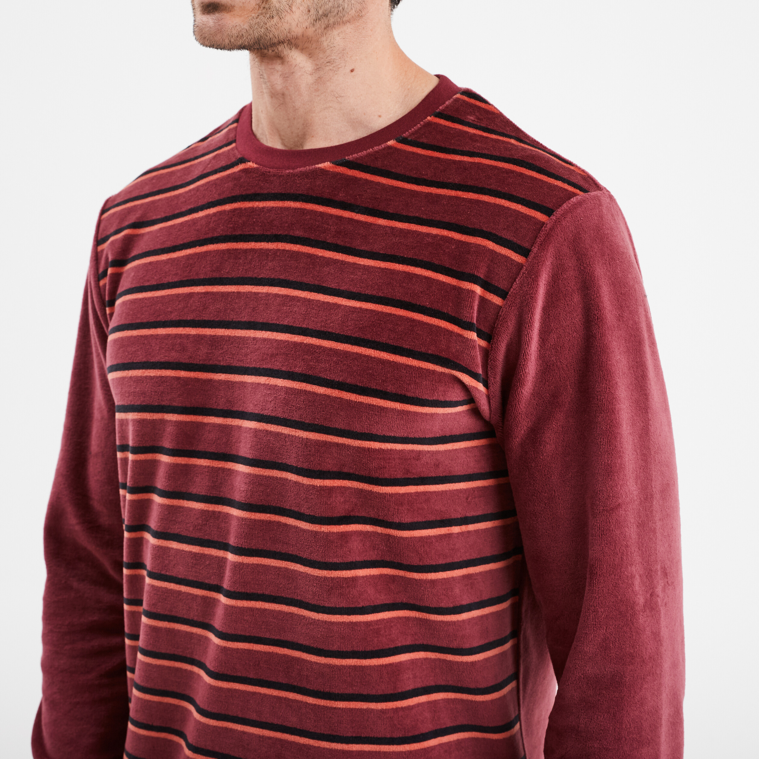 ensemble pyjama velours 2 pieces bordeaux homme Ensemble pyjama velours 2 pièces bordeaux homme