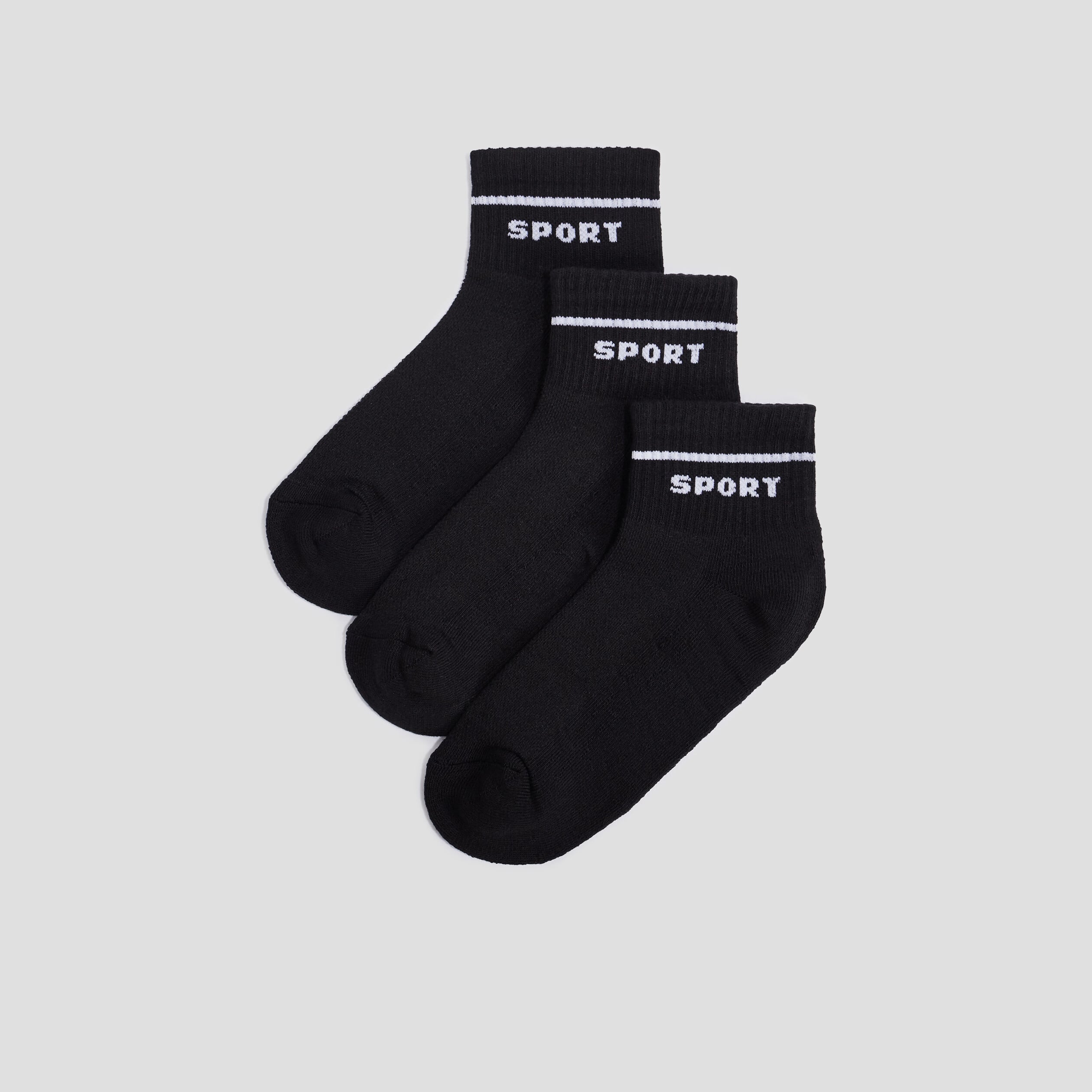 Lot 3 paires de chaussettes de sport noir homme