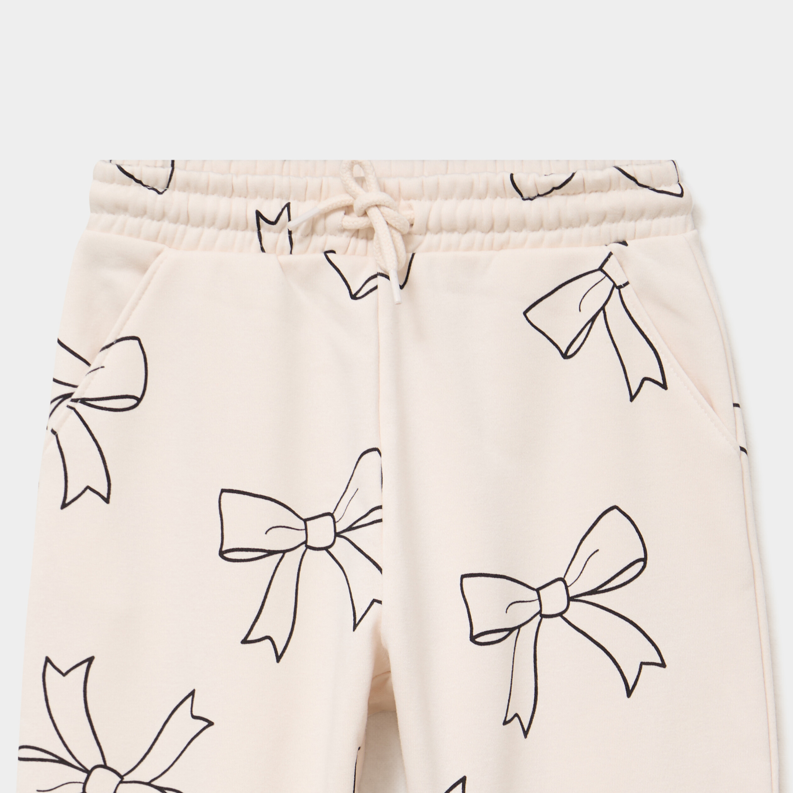 Pantalon de jogging molleton beige fille