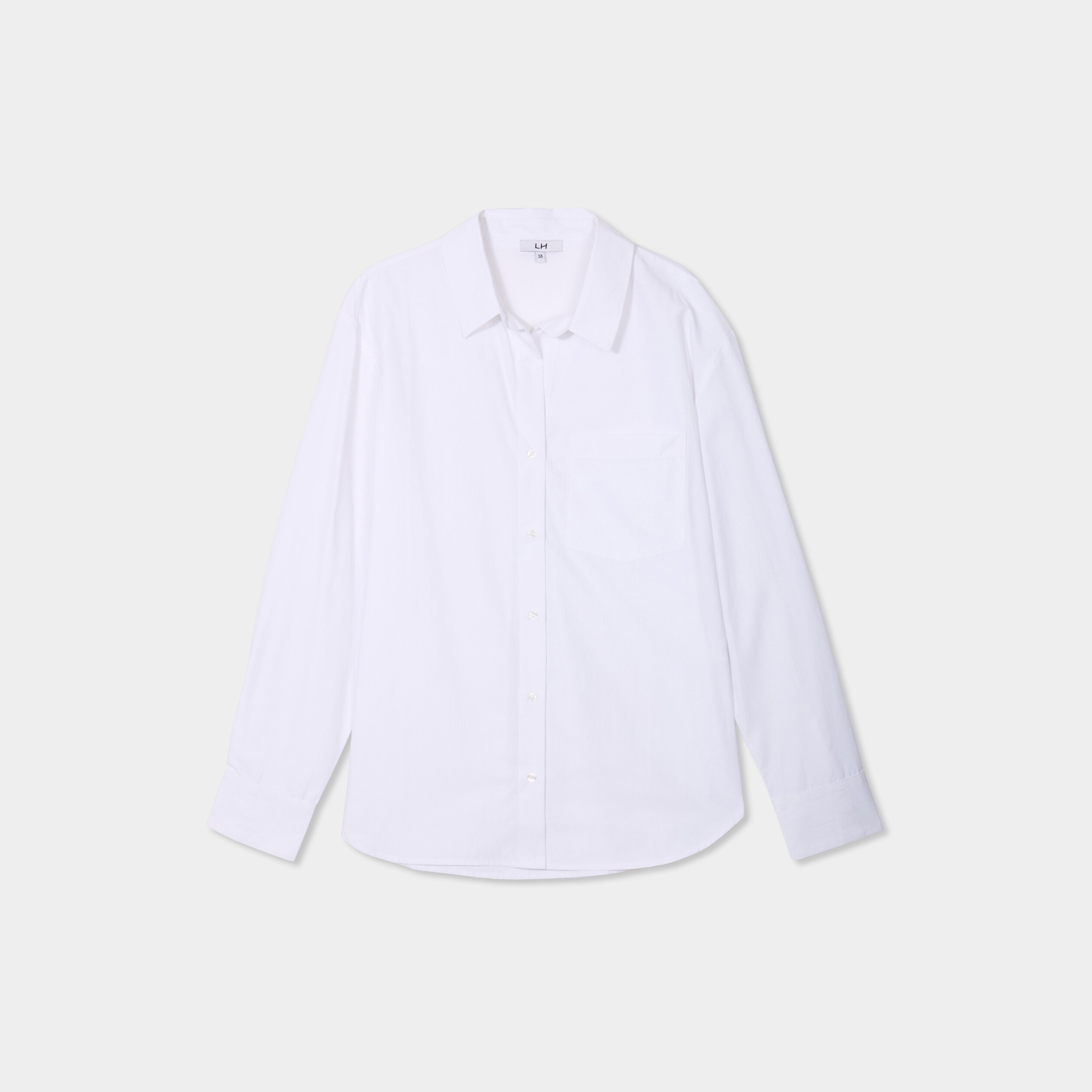 chemise oversize popeline de coton blanc femme Chemise oversize popeline de coton blanc femme