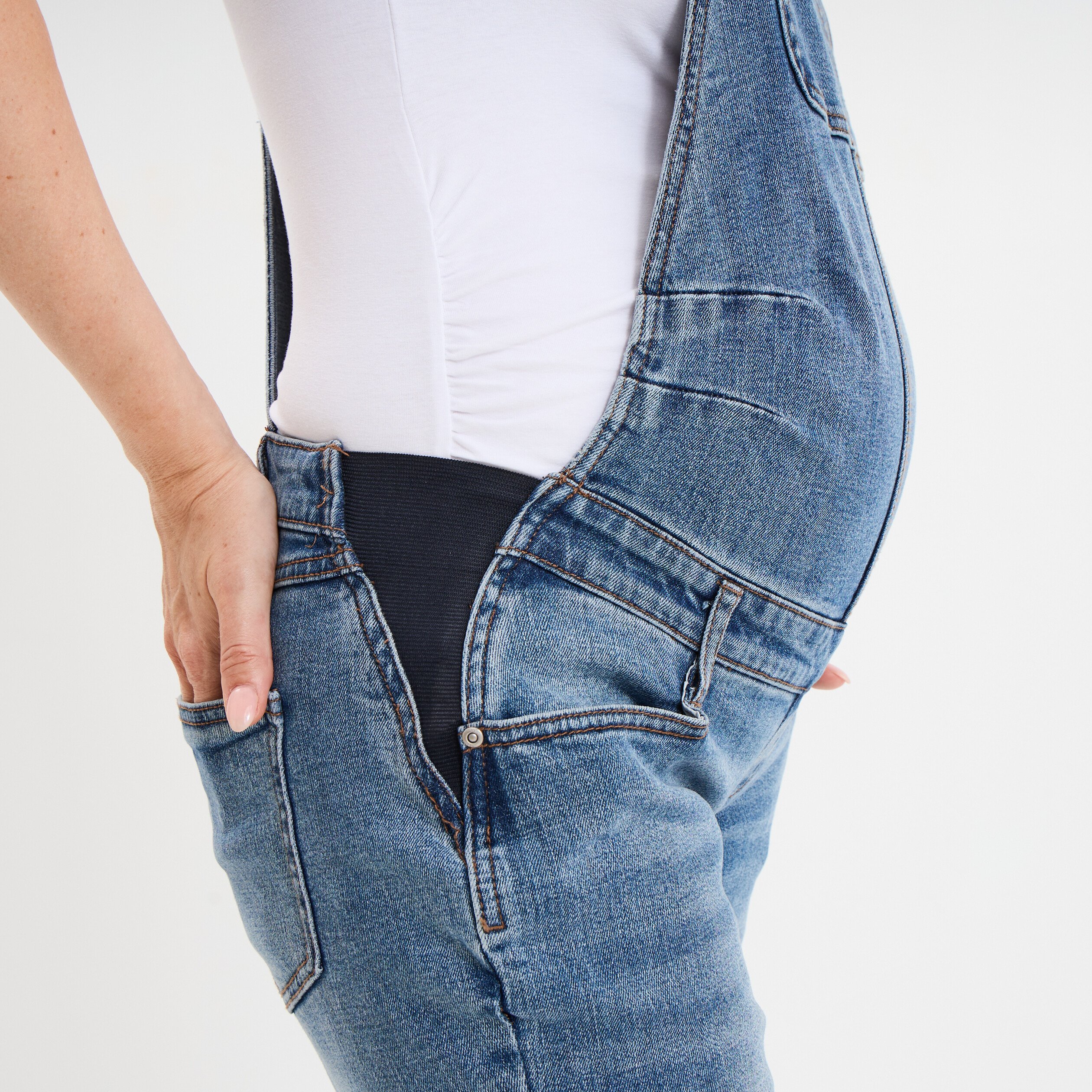 Salopette en jean de grossesse denim stone femme maternité
