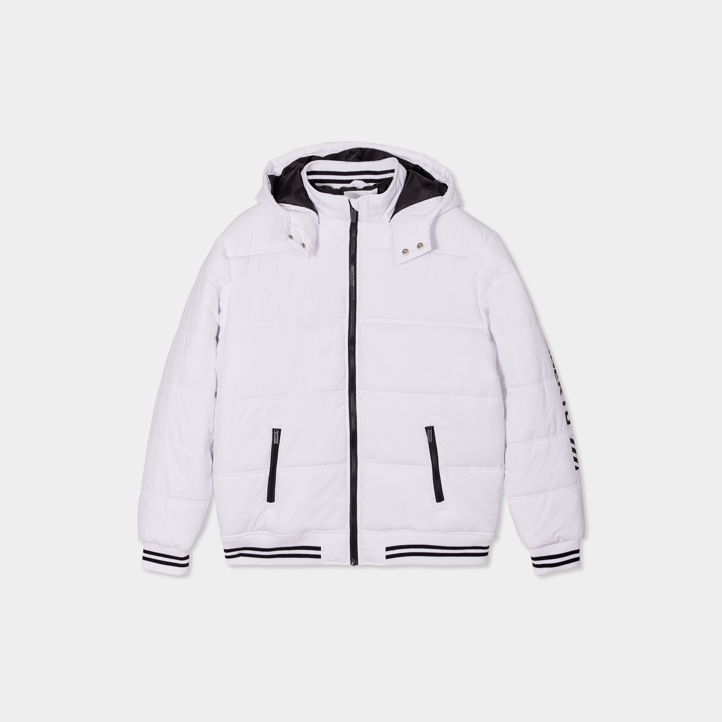 doudoune doublee droite a capuche blanc homme Doudoune doublée droite à capuche blanc homme