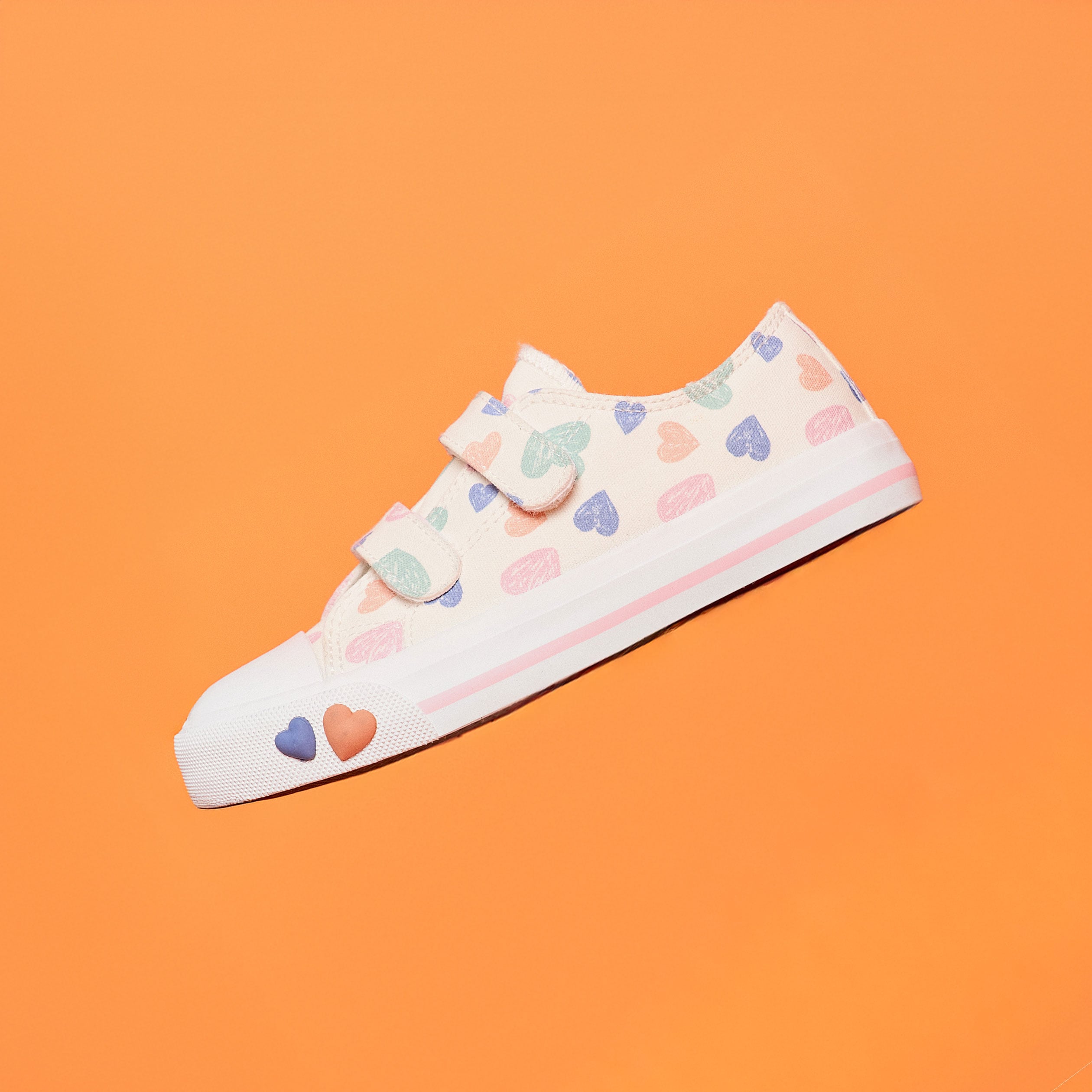Tennis basses en toile bout renforc&eacute; multicolore fille