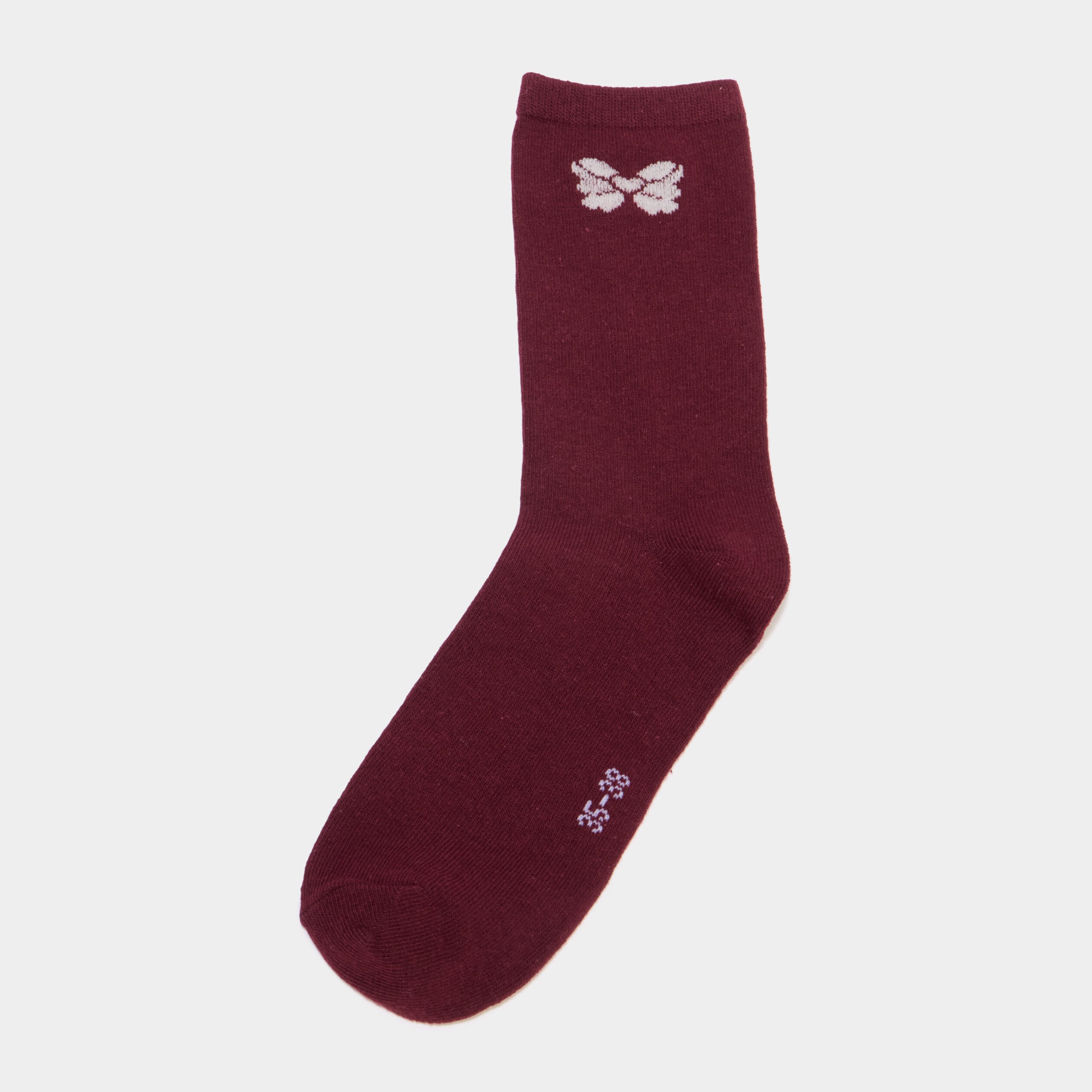 Lot 5 paires chaussettes m&eacute;lange coton bordeaux femme