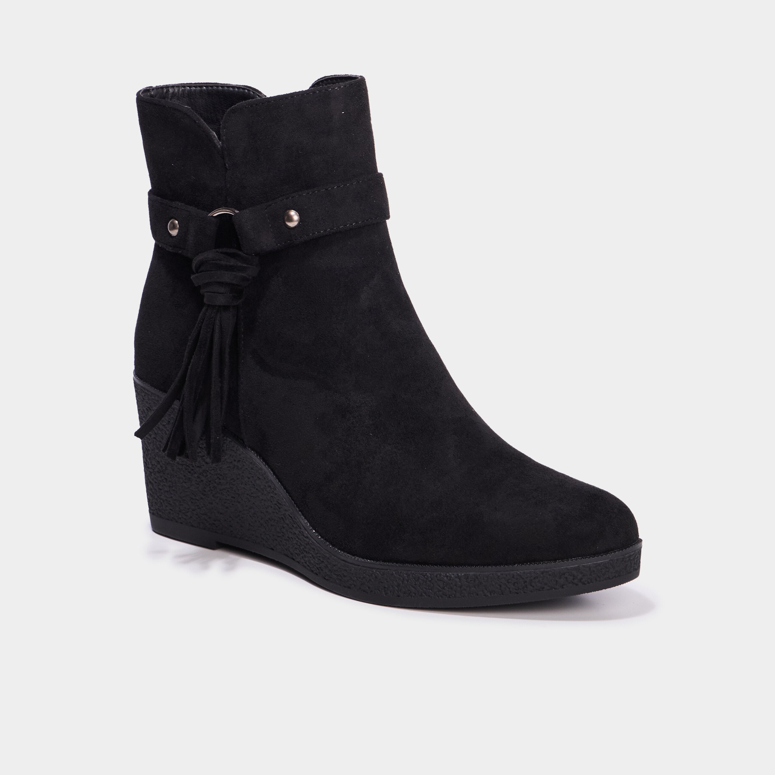 boots compensees noir femme Boots compensées noir femme