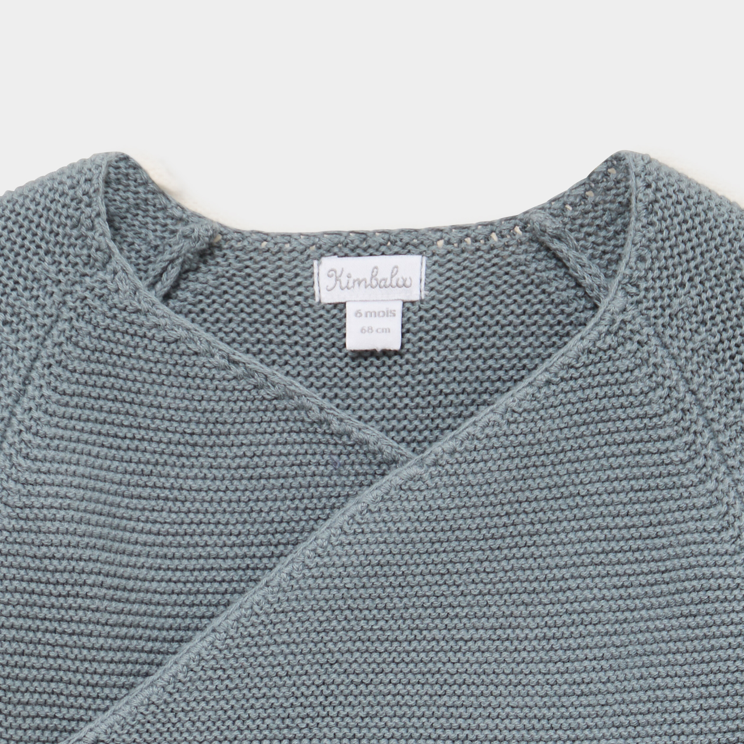 Brassi&egrave;re naissance tricot nou&eacute;e coton vert fonc&eacute; b&eacute;b&eacute;