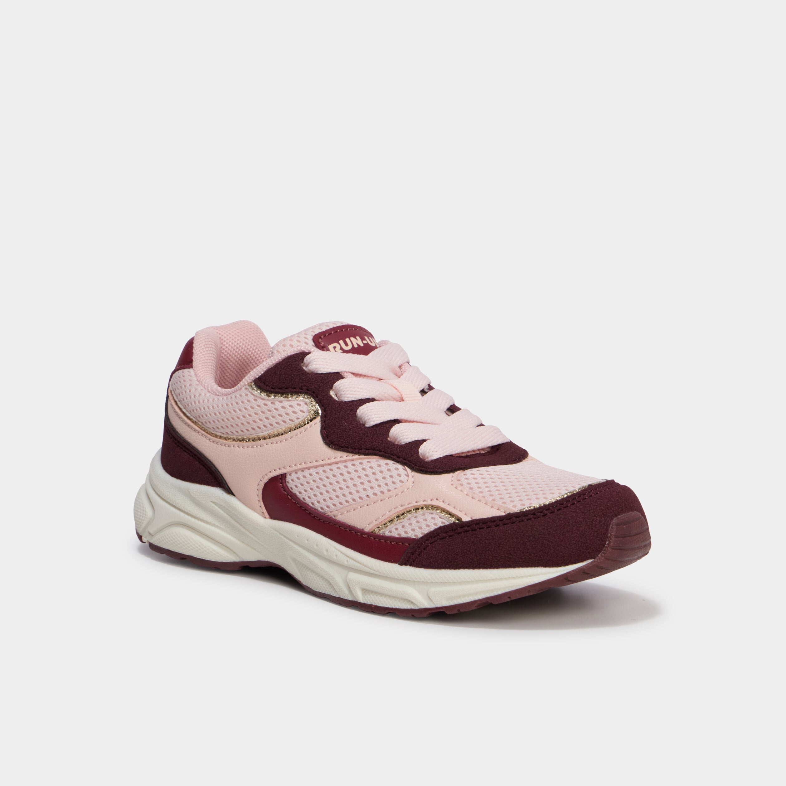 Baskets running &agrave; lacets rose fille