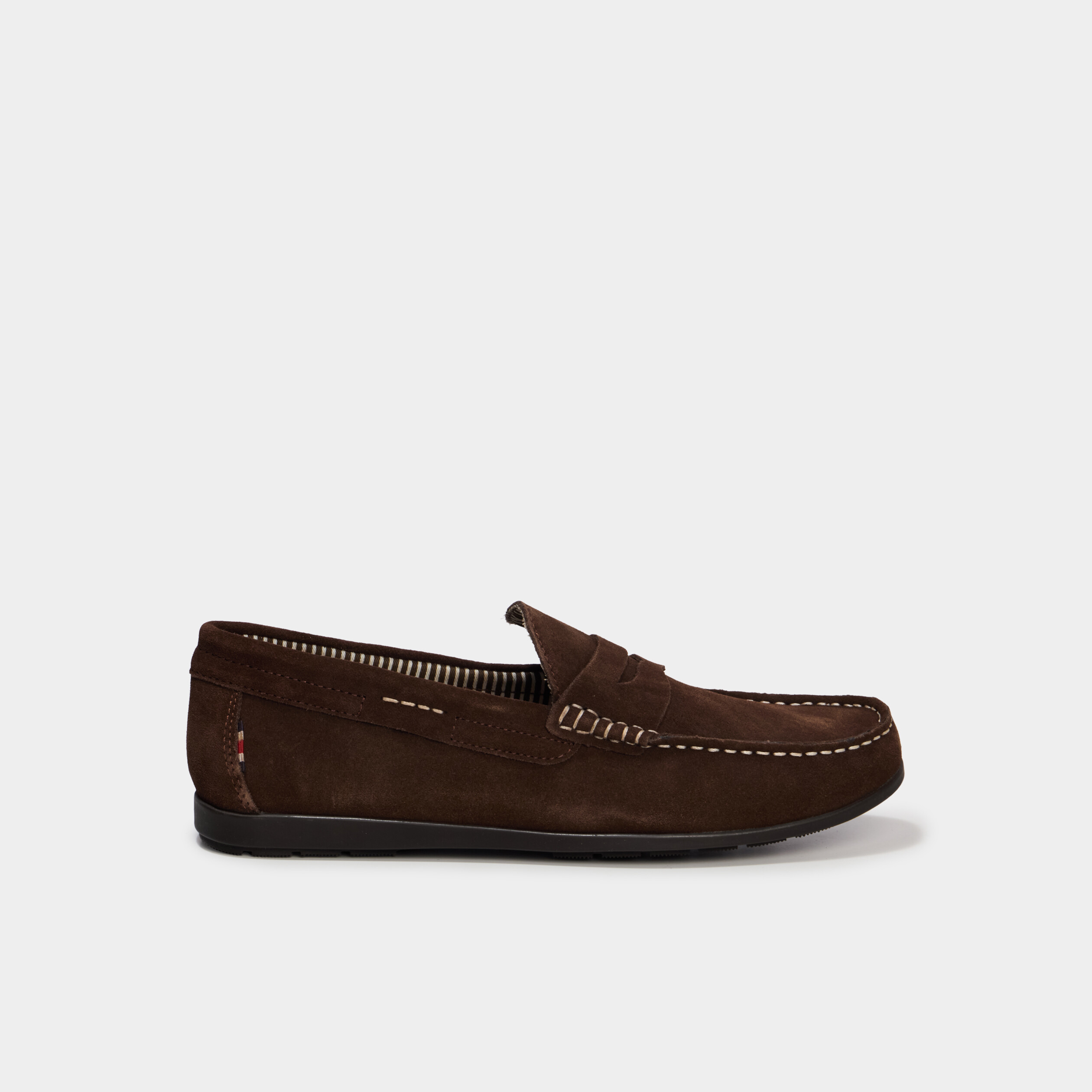 Mocassins en cuir daim marron homme