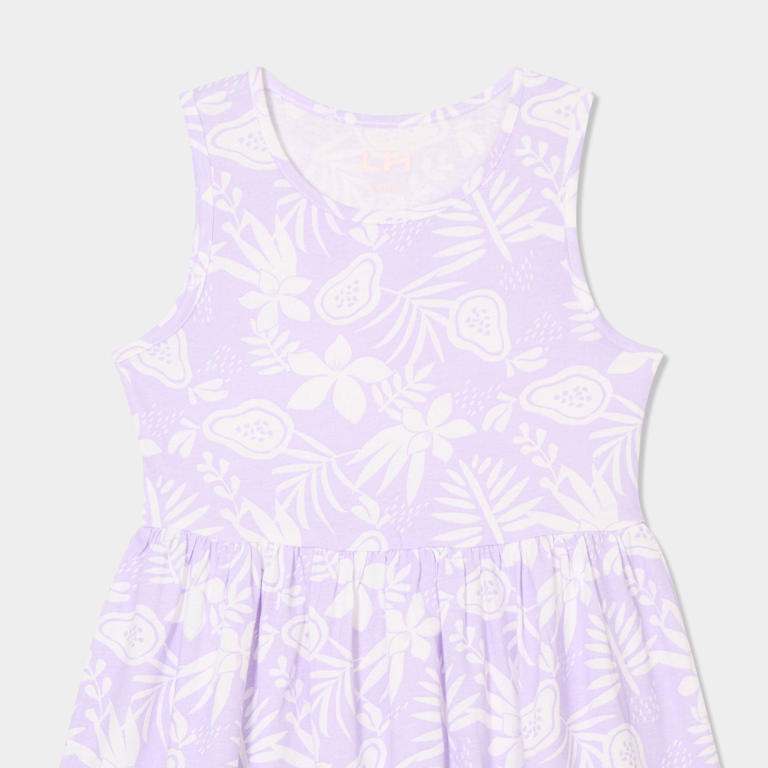 Robe patineuse sans manches coton parme fille