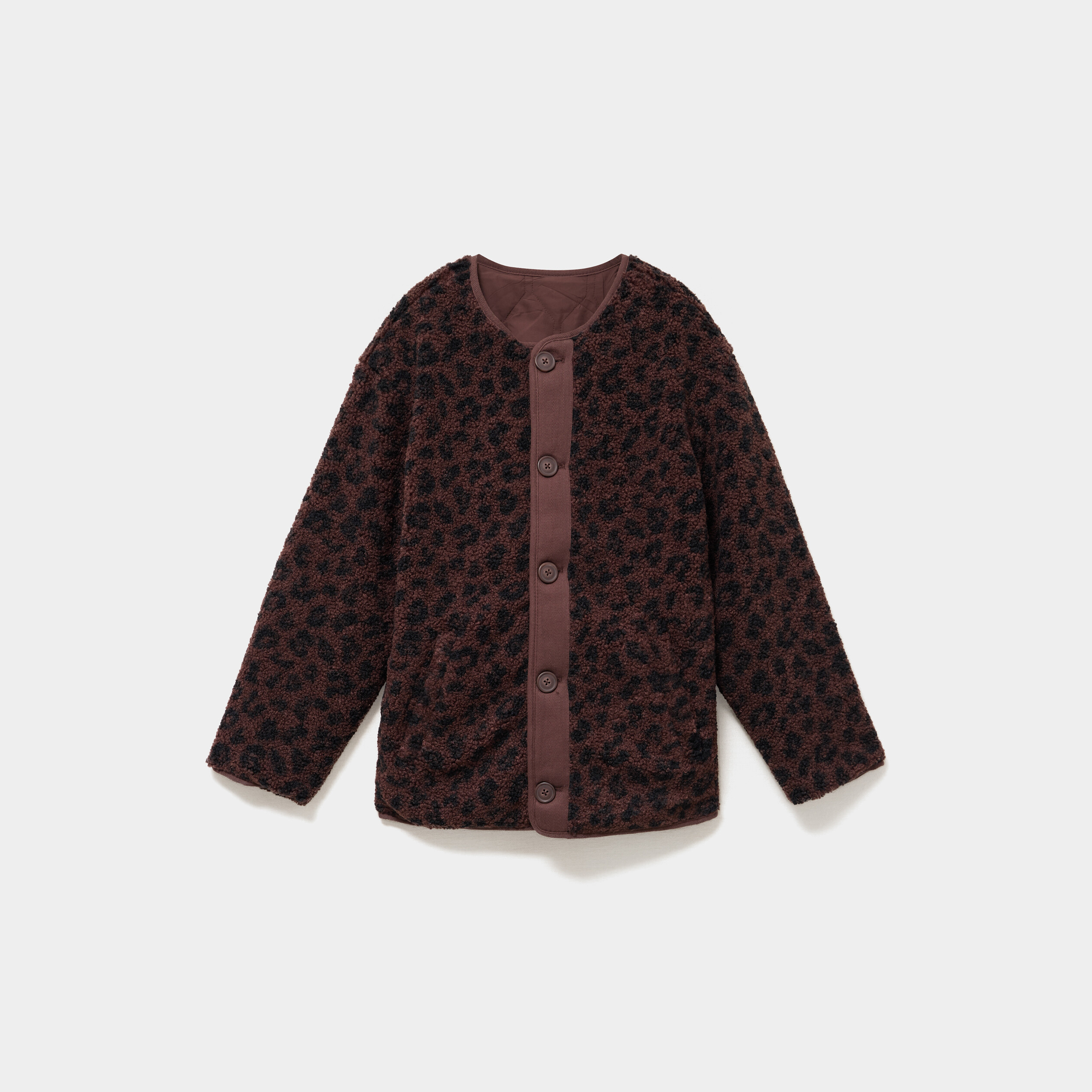 Veste r&eacute;versible matelass&eacute;e et polaire marron fonc&eacute; femme