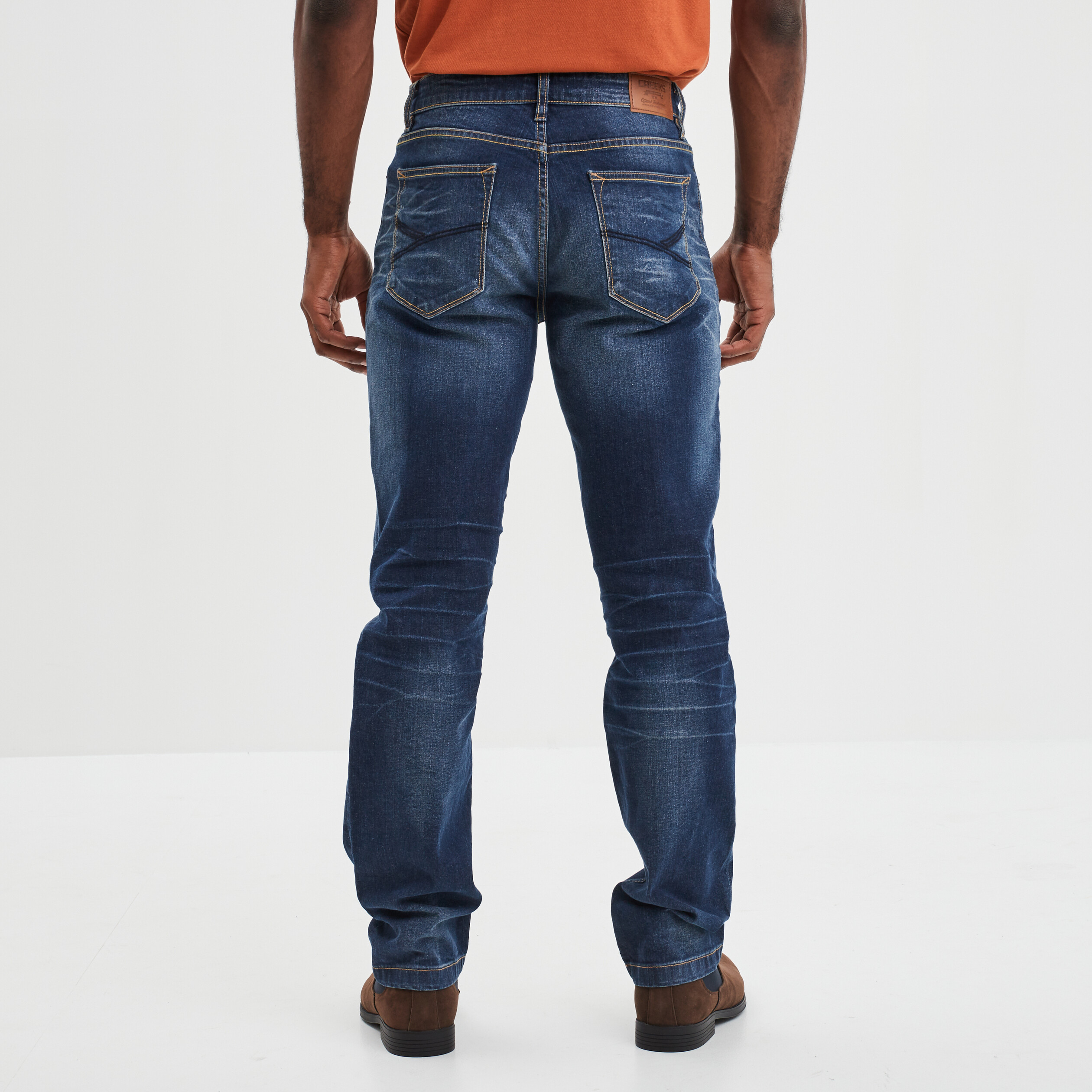 Jeans regular stretch 5 poches Creeks denim stone homme