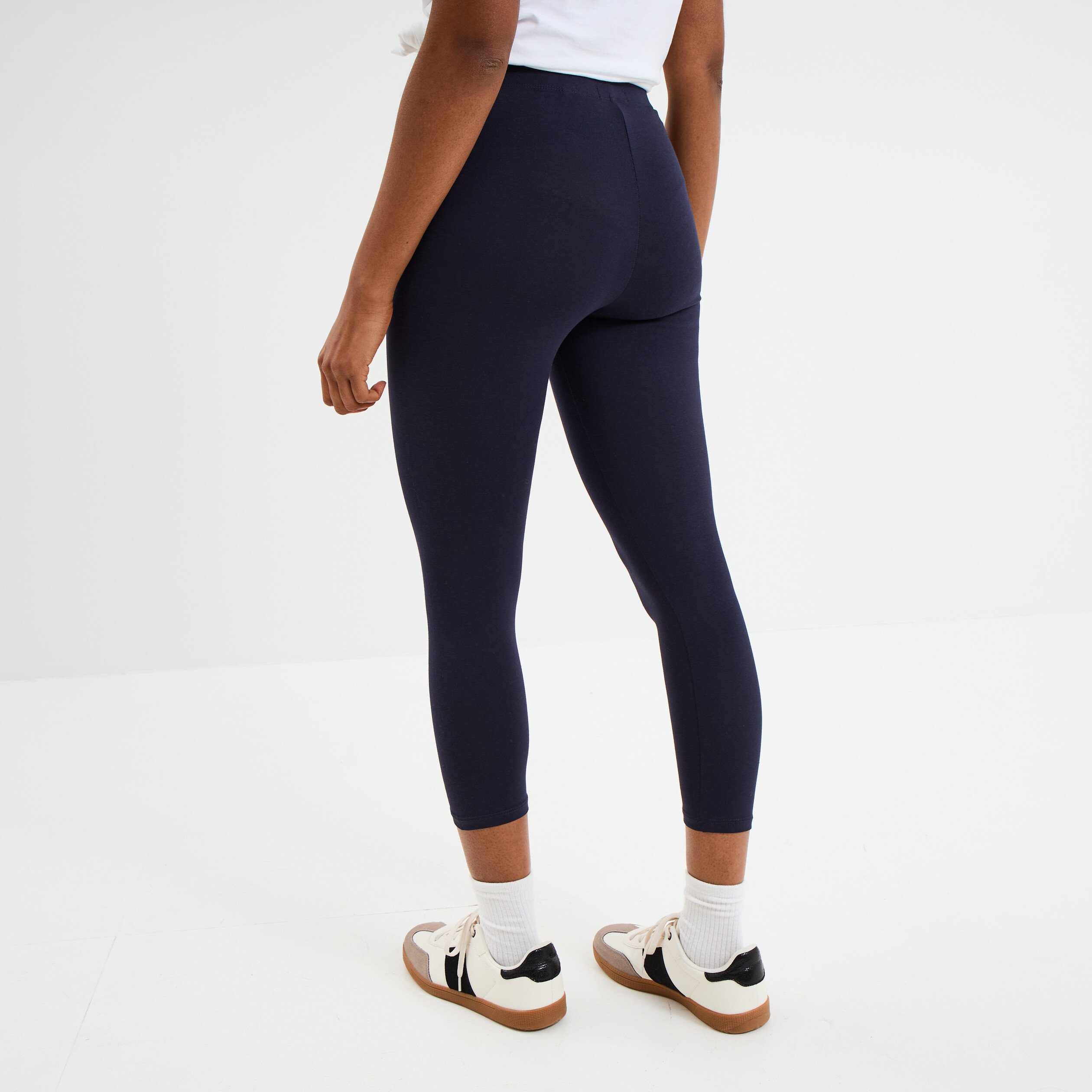 legging 78eme taille elastiquee bleu marine femme Legging 7/8ème taille élastiquée bleu marine femme