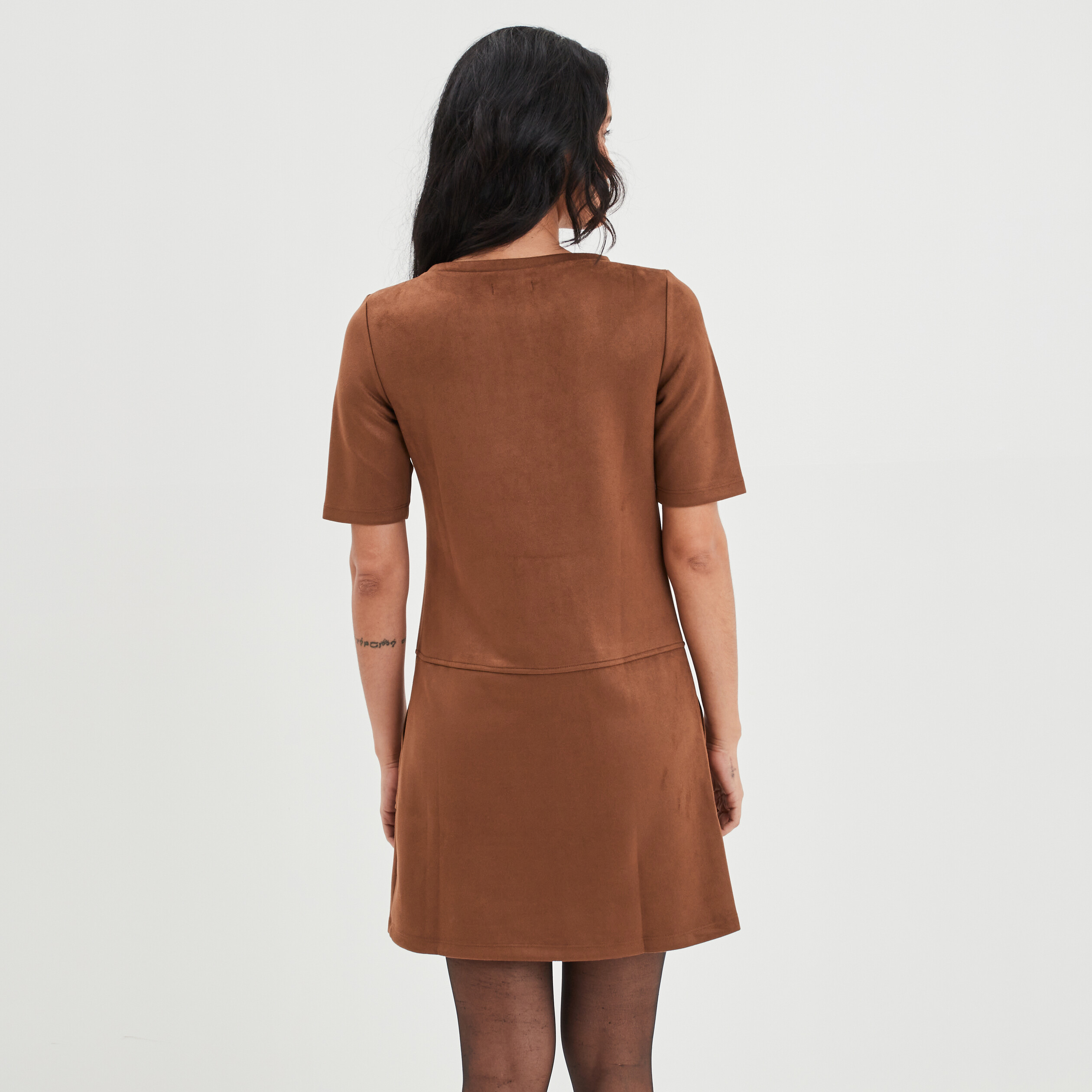 Robe online suedine marron