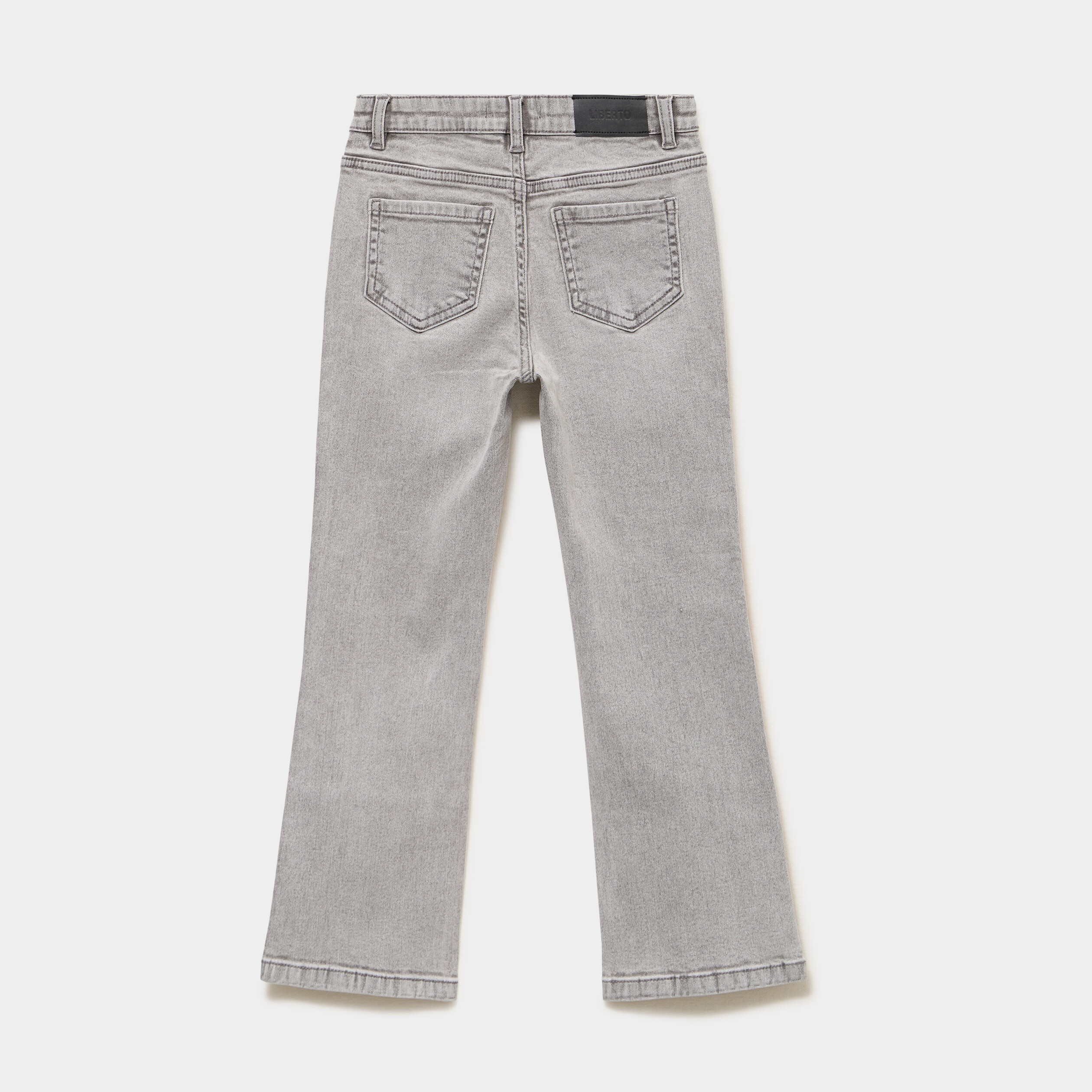 Jean flare 5 poches avec clous denim gris fille