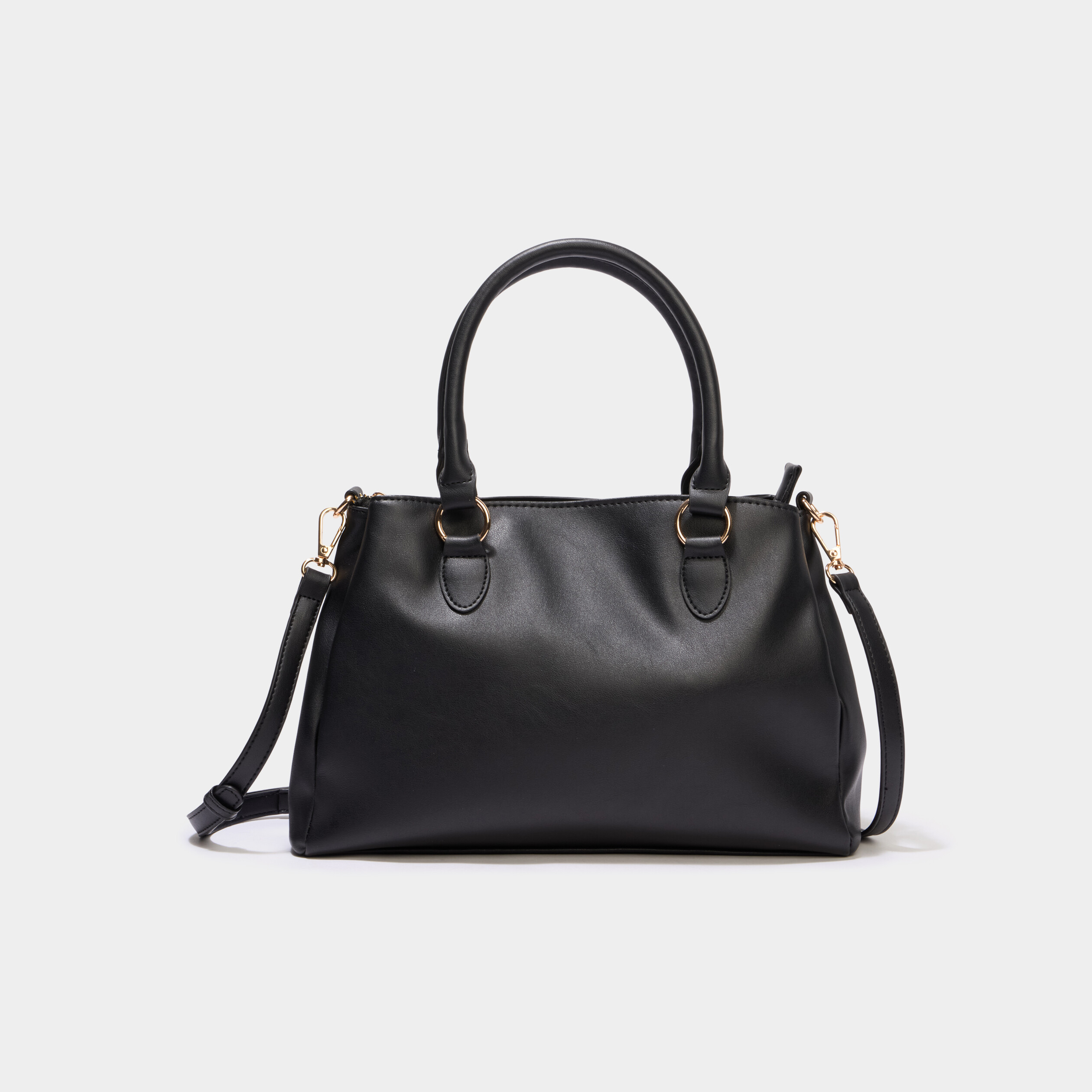 Sac &agrave; main bandouli&egrave;re amovible 3 poches noir femme