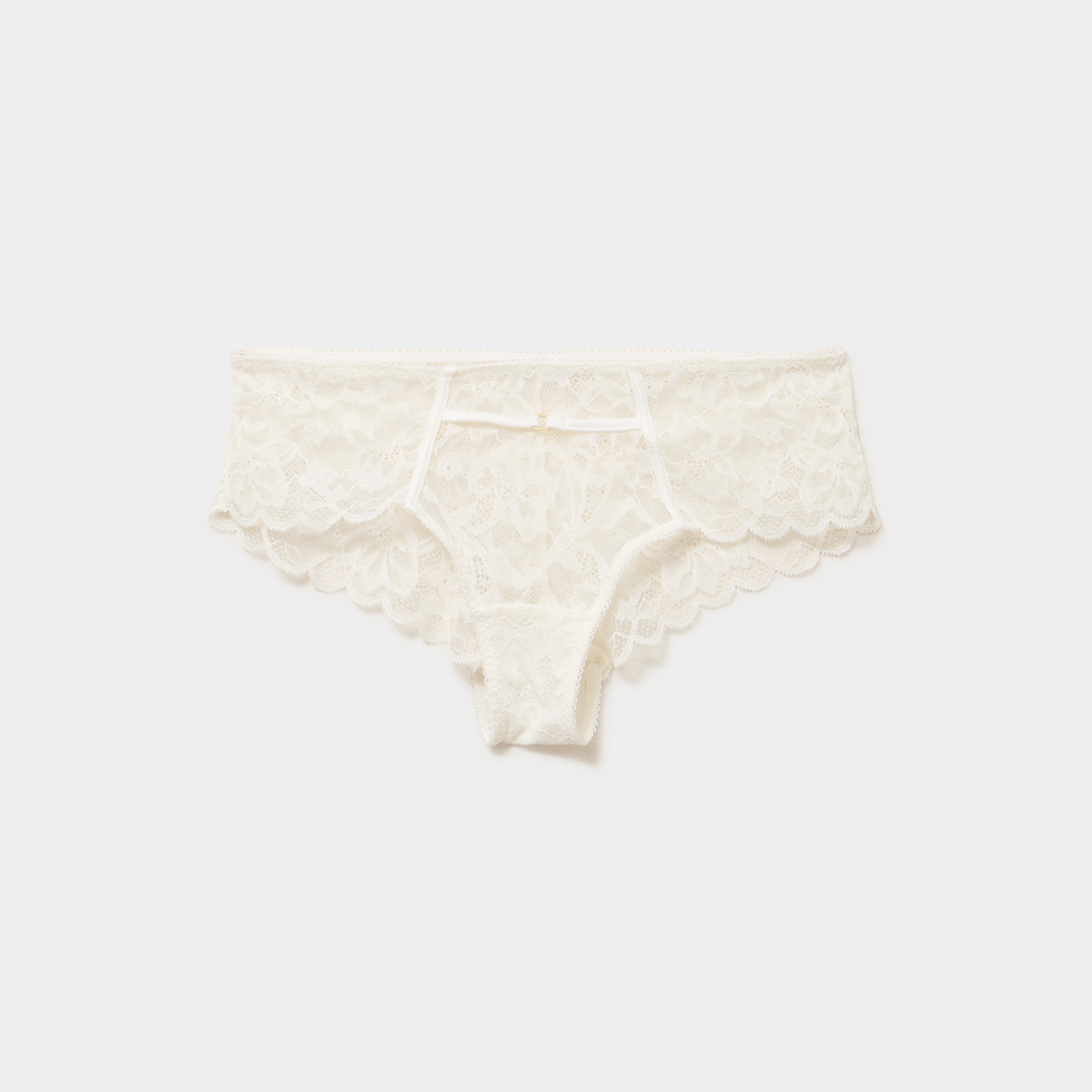 Shorty en dentelle blanc femme