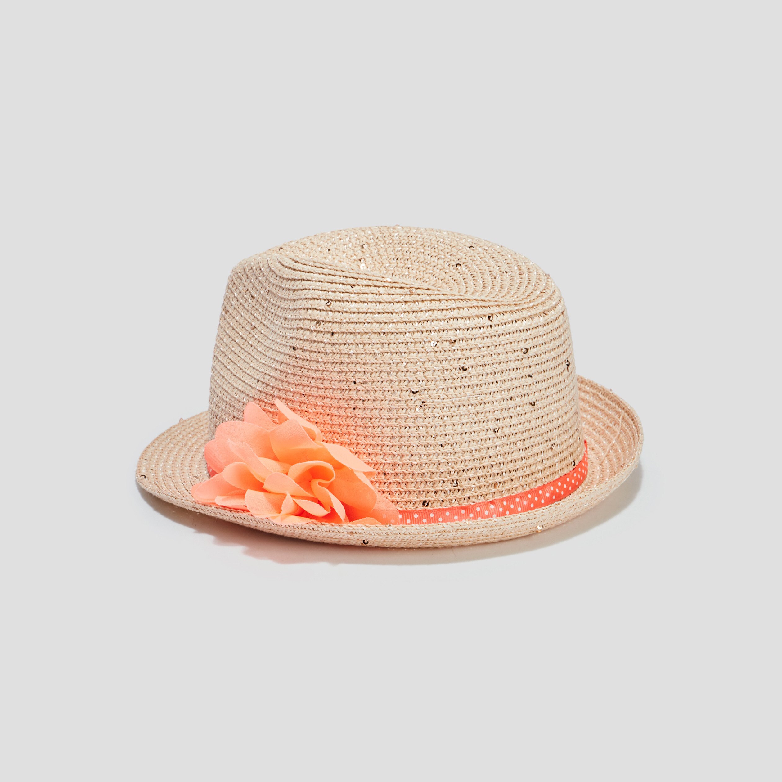 chapeau a ruban et fleur multicolore fille Chapeau à ruban et fleur multicolore fille