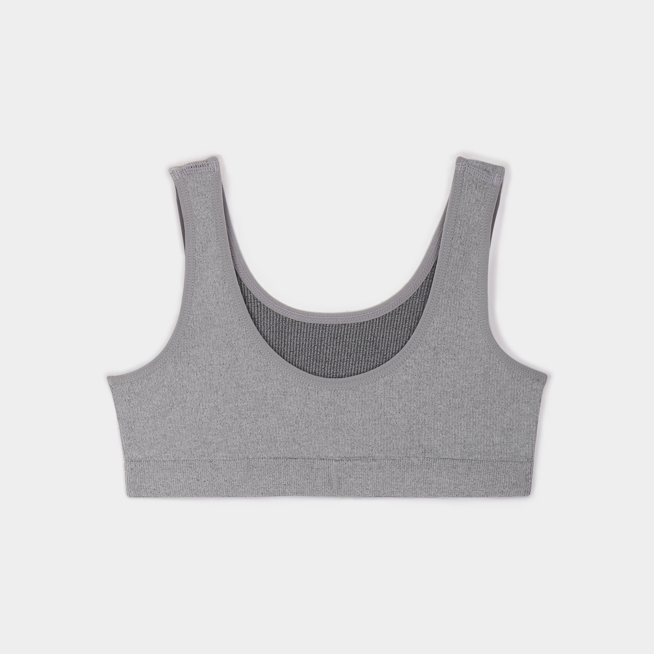 Lot 2 brassi&egrave;res bretelles larges gris clair fille