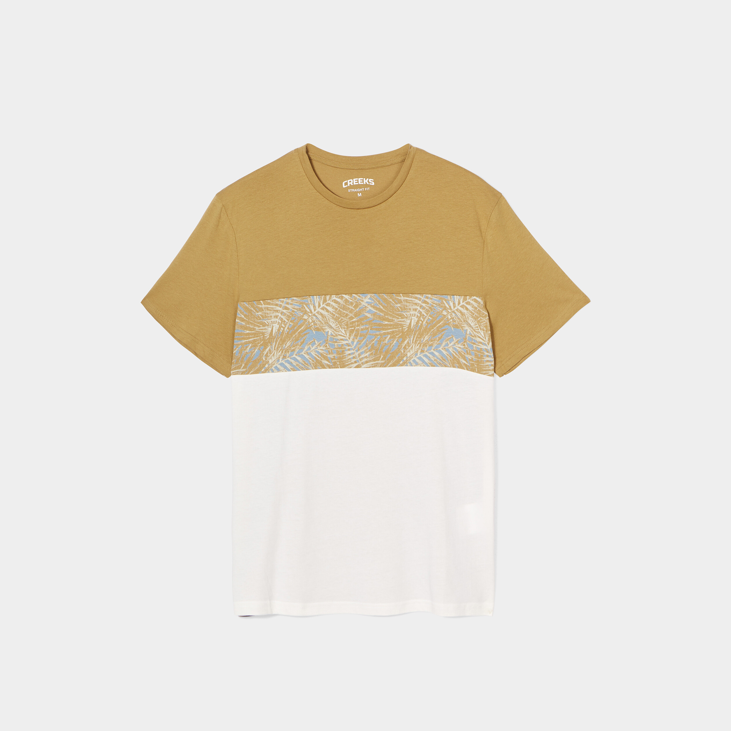T-shirt manches courtes coton Creeks camel homme