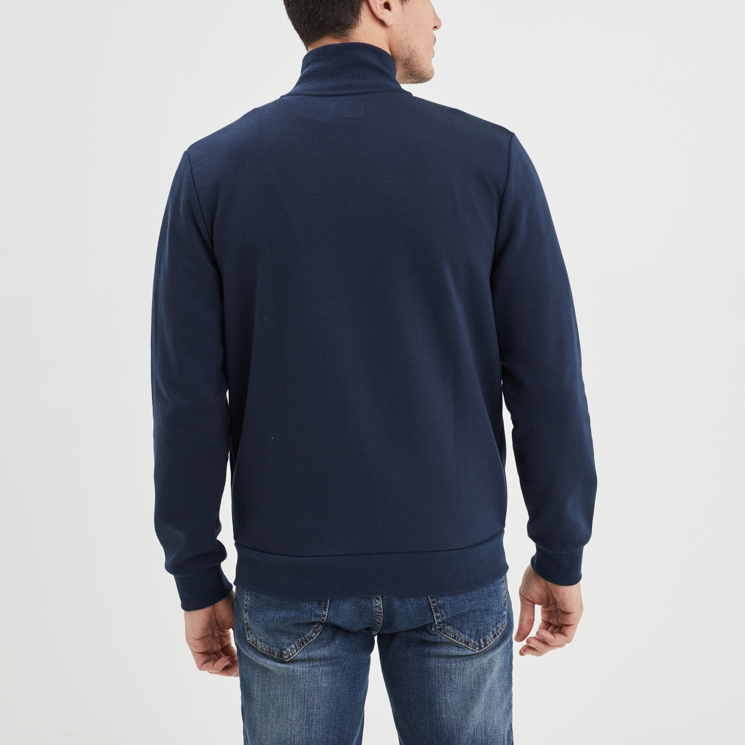 Sweat zippé col montant Creeks bleu marine homme