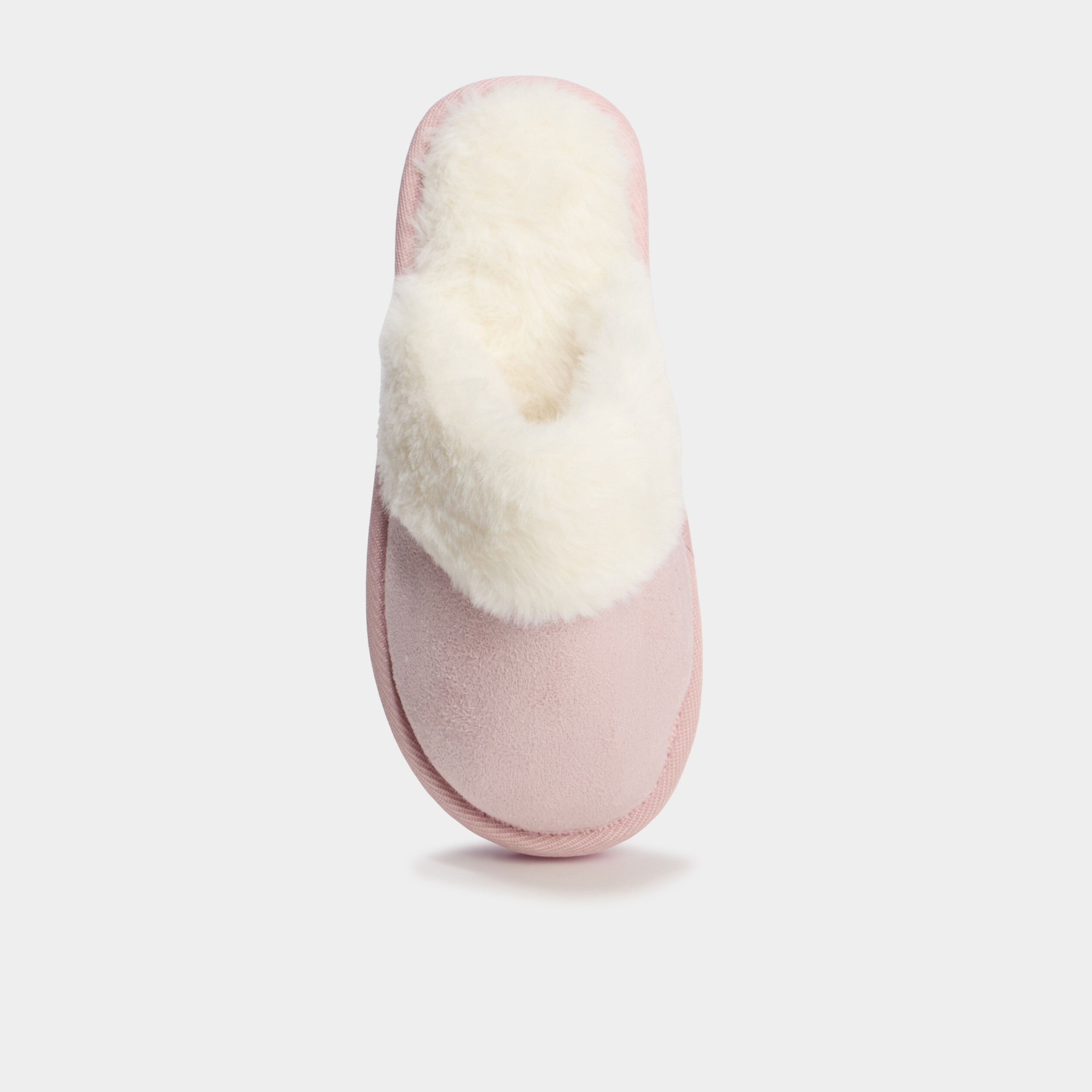 Chaussons mules fourr&eacute;s rose fille