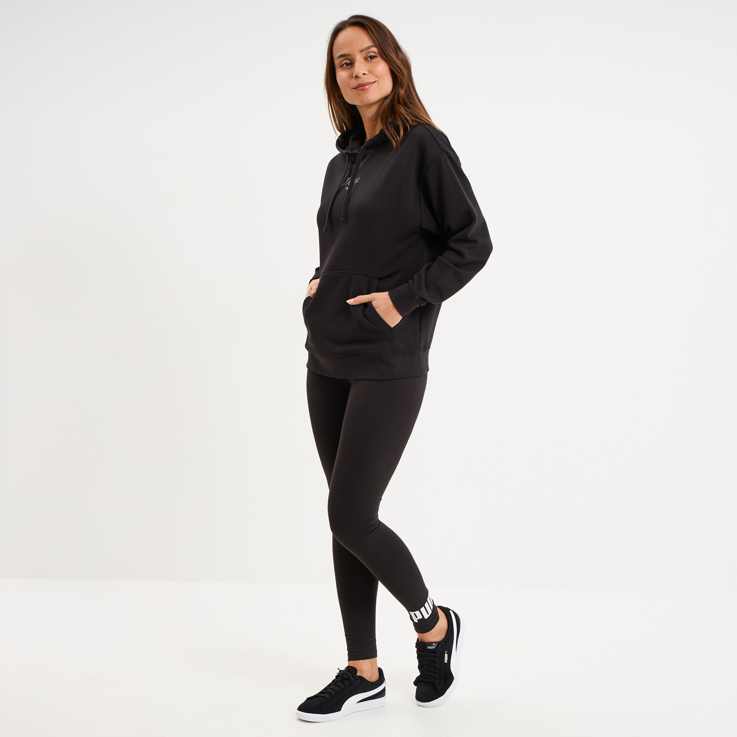 Sweat hoodie 1 poche &agrave; capuche Puma noir femme