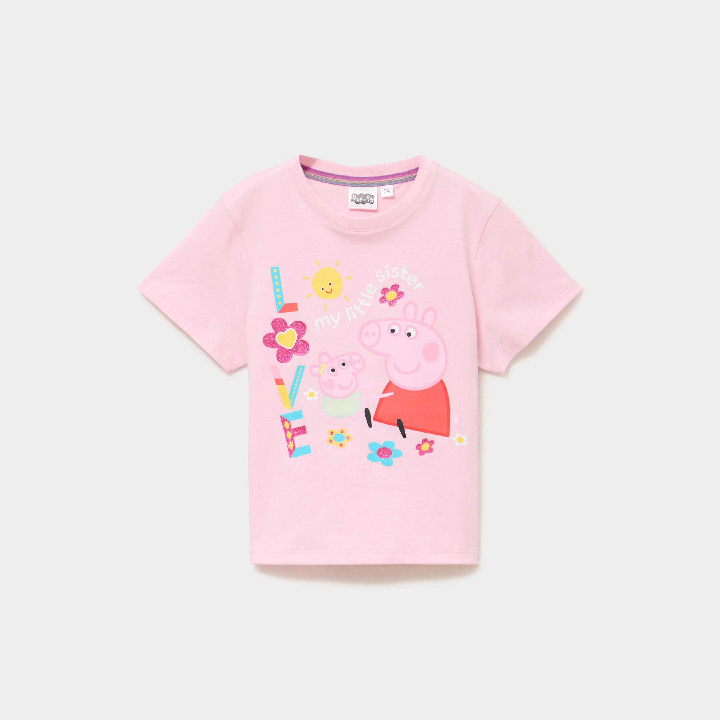 T-shirt manches courtes Peppa Pig rose fille