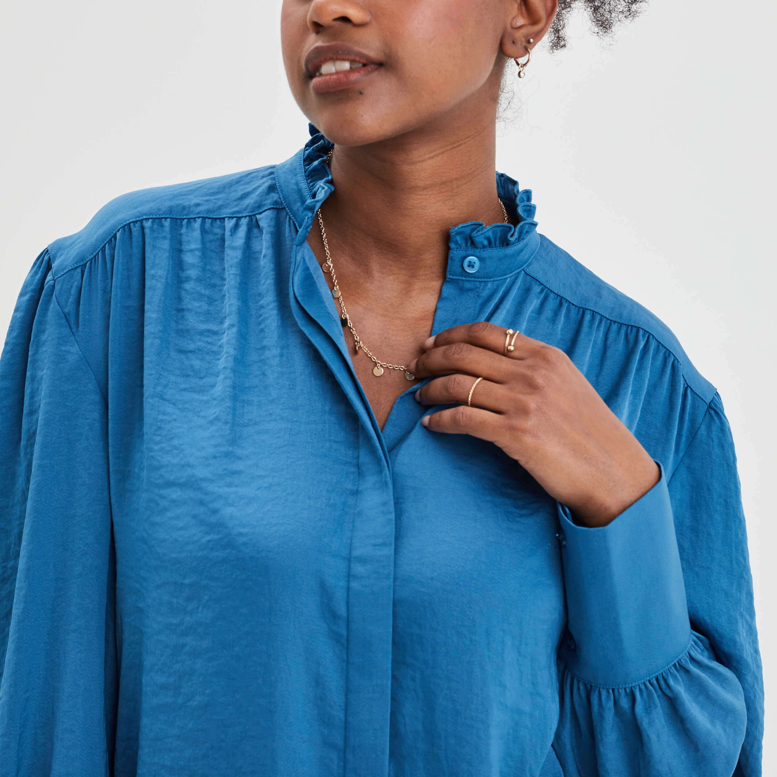 Blouse bleu femme deals
