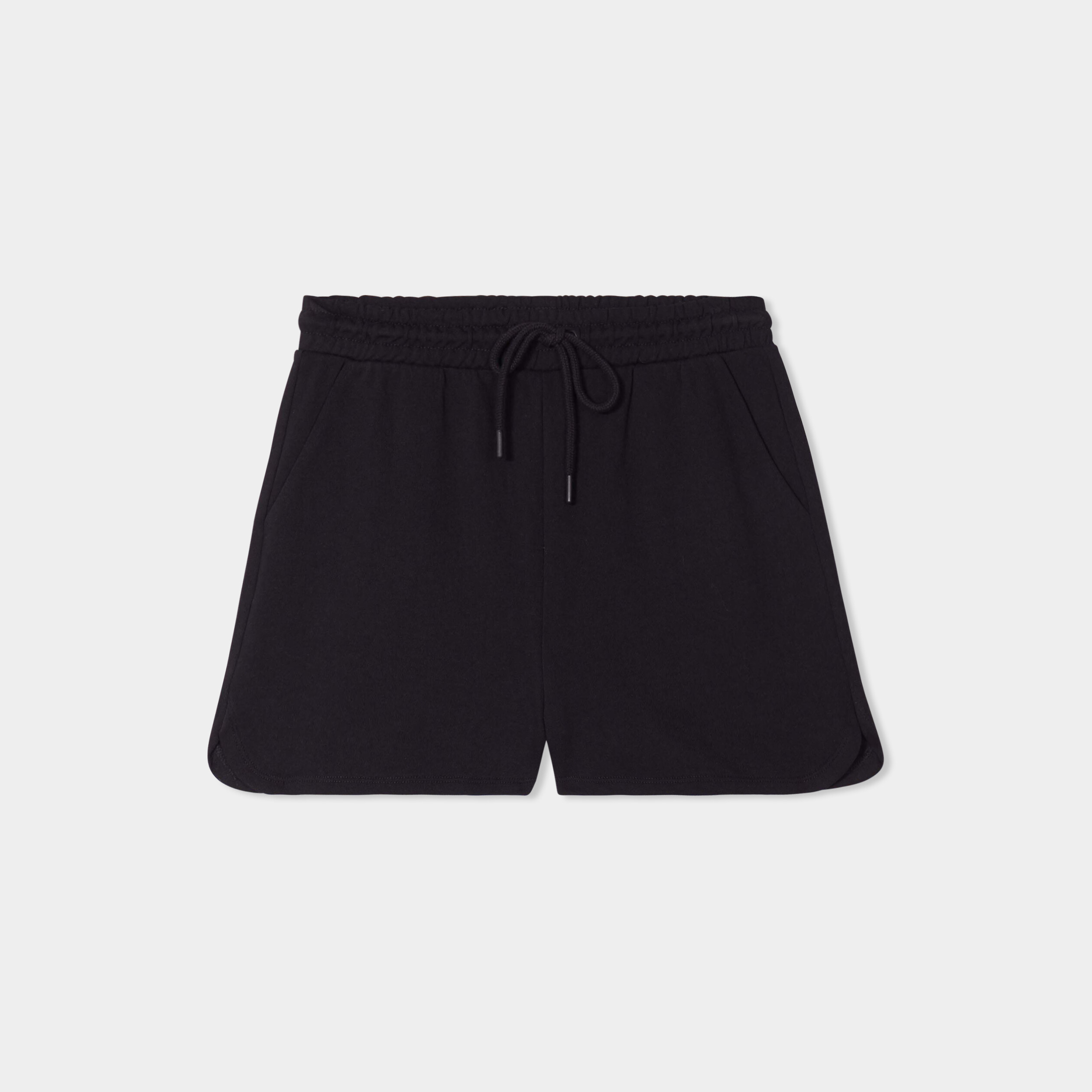 short de jogging taille elastiquee noir femme Short de jogging taille élastiquée noir femme