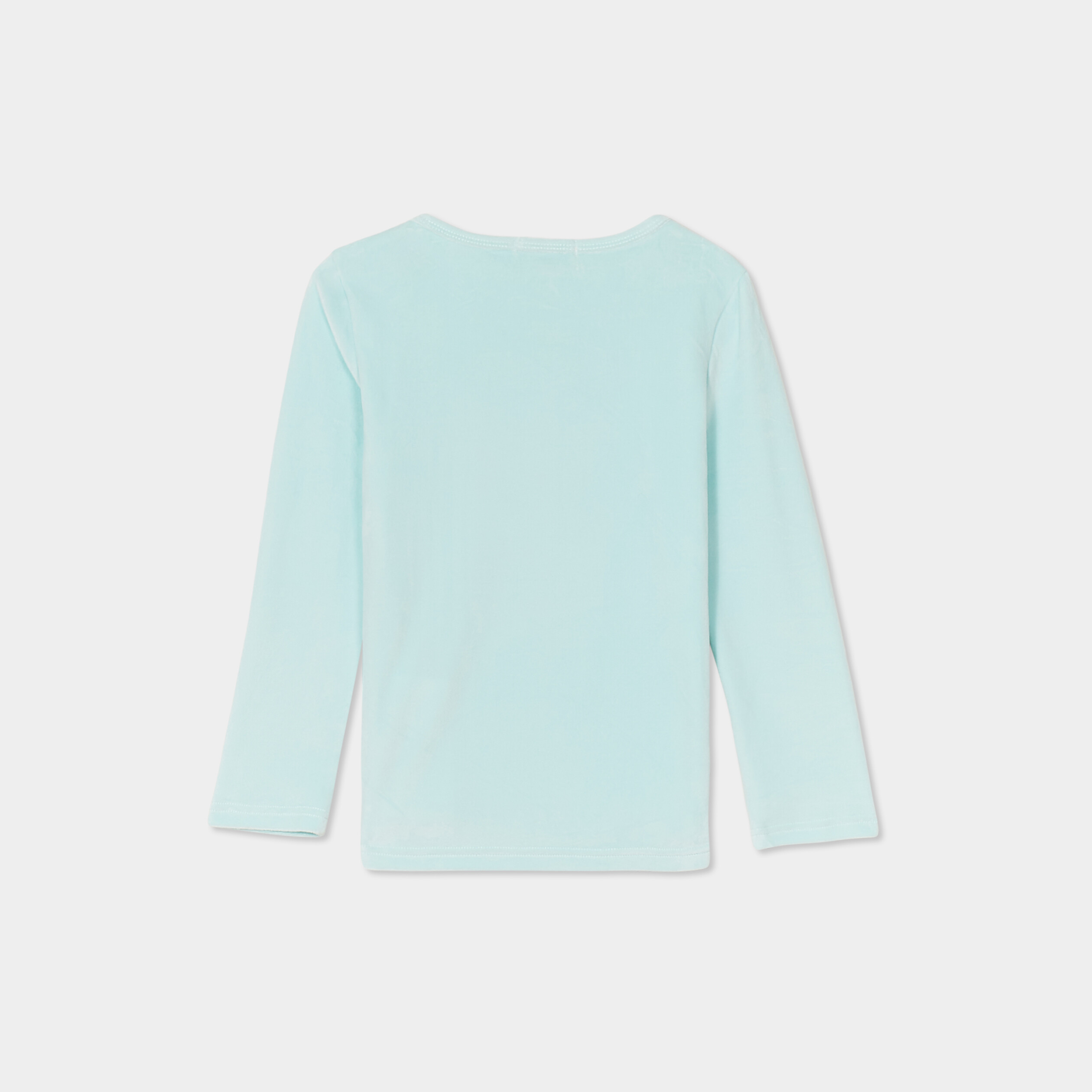 Ensemble pyjama t-shirt effet velours bleu turquoise fille