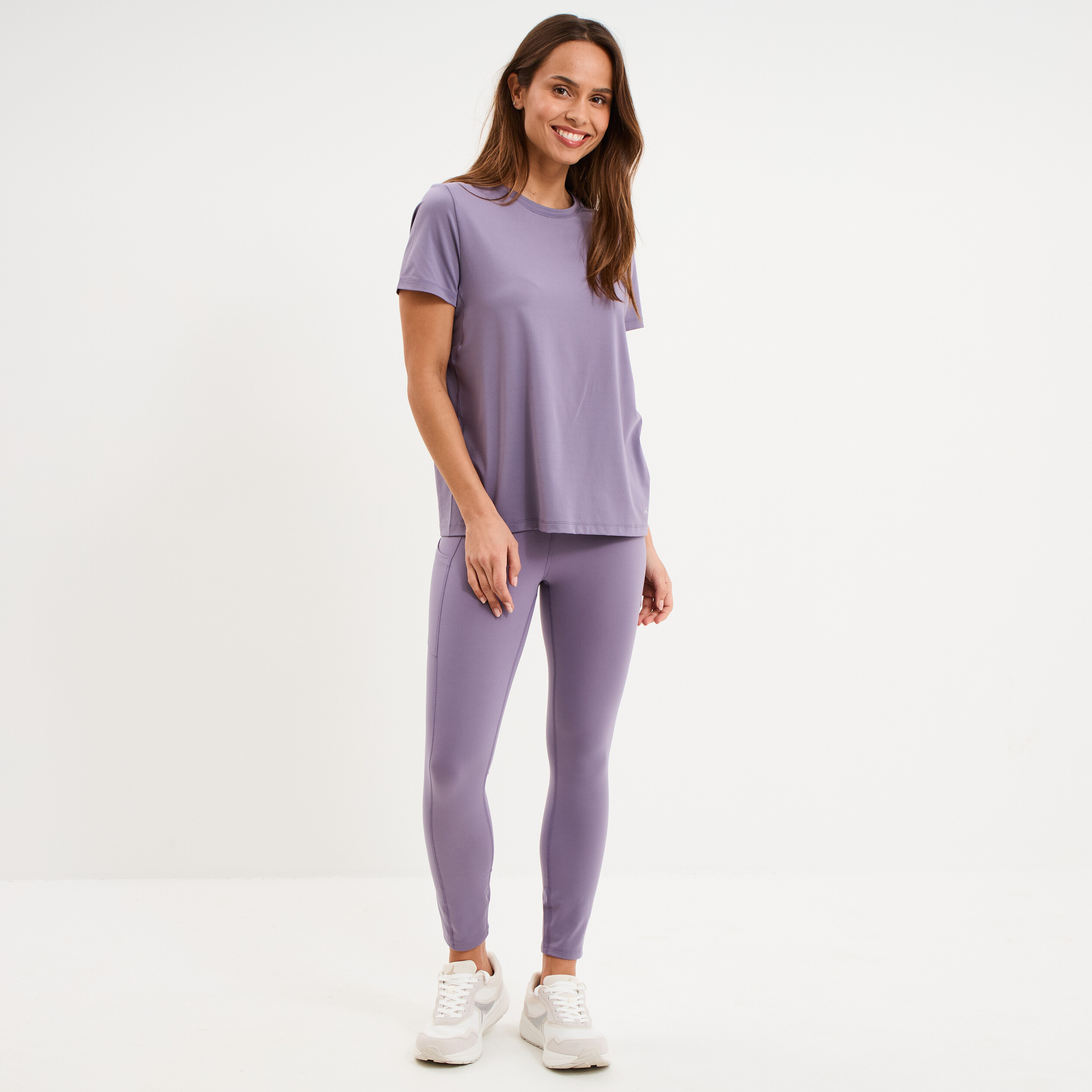 T-shirt de sport droit manches courtes violet femme