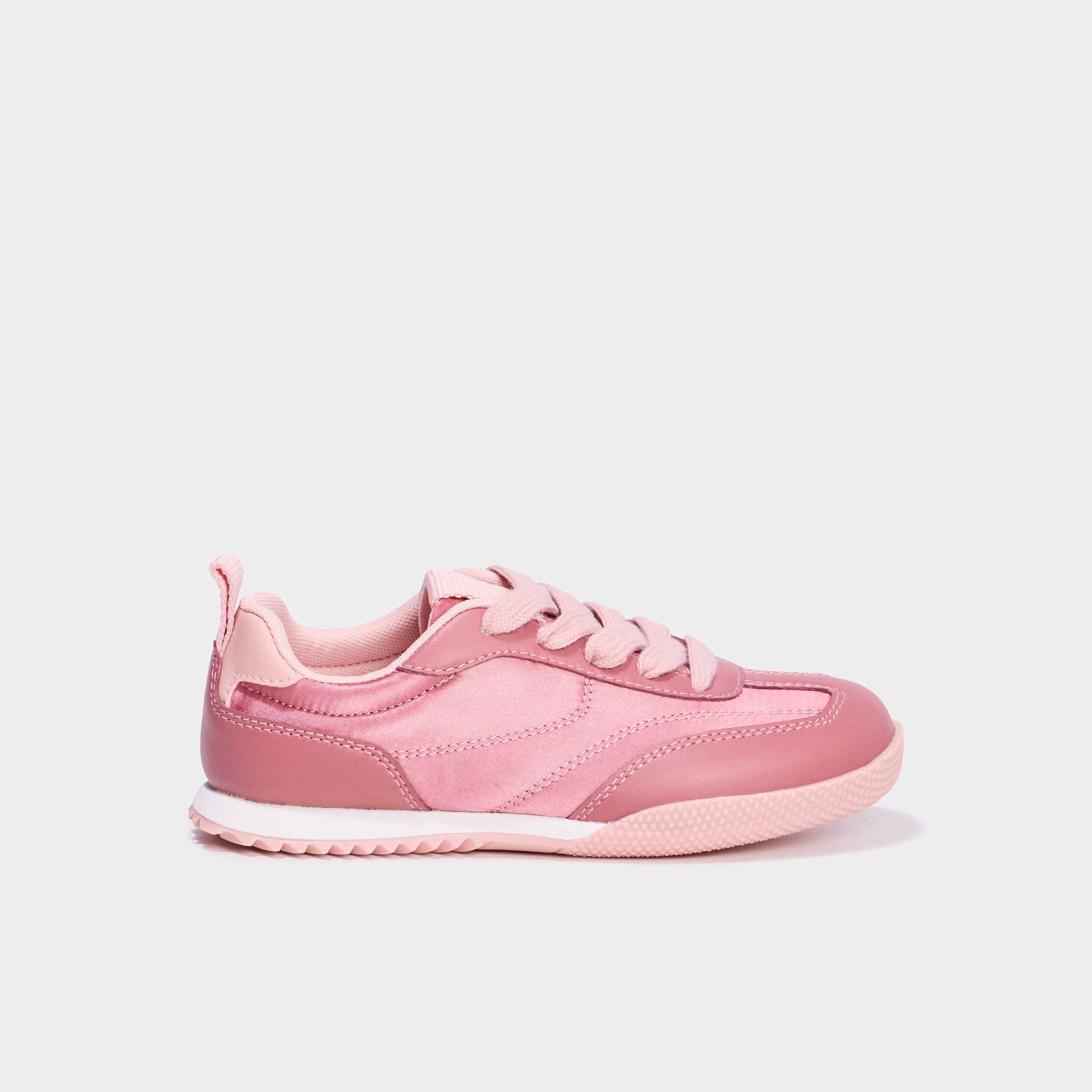 tennis basses effet satin rose fille Tennis basses effet satin rose fille