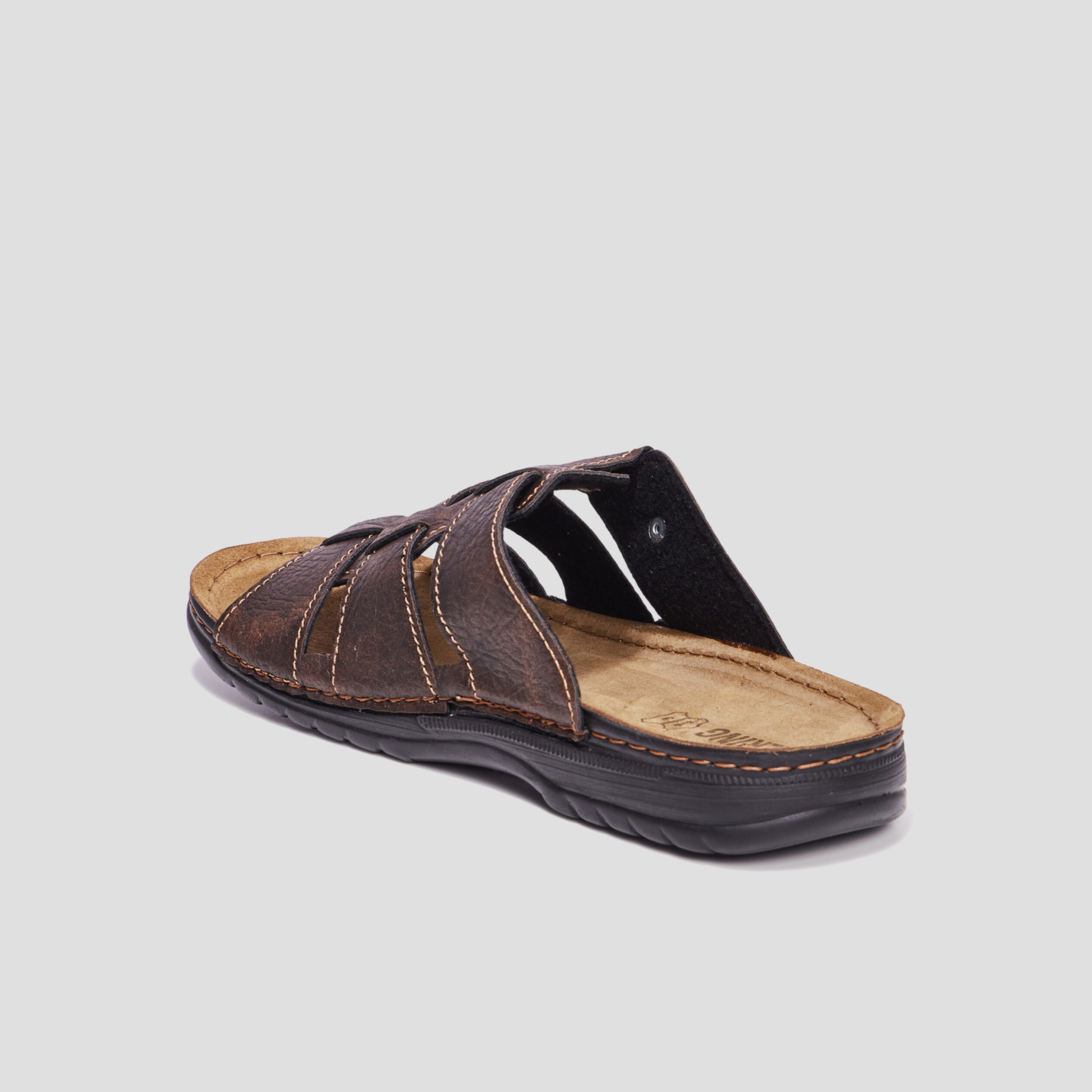 Mules avec brides boucles marron homme