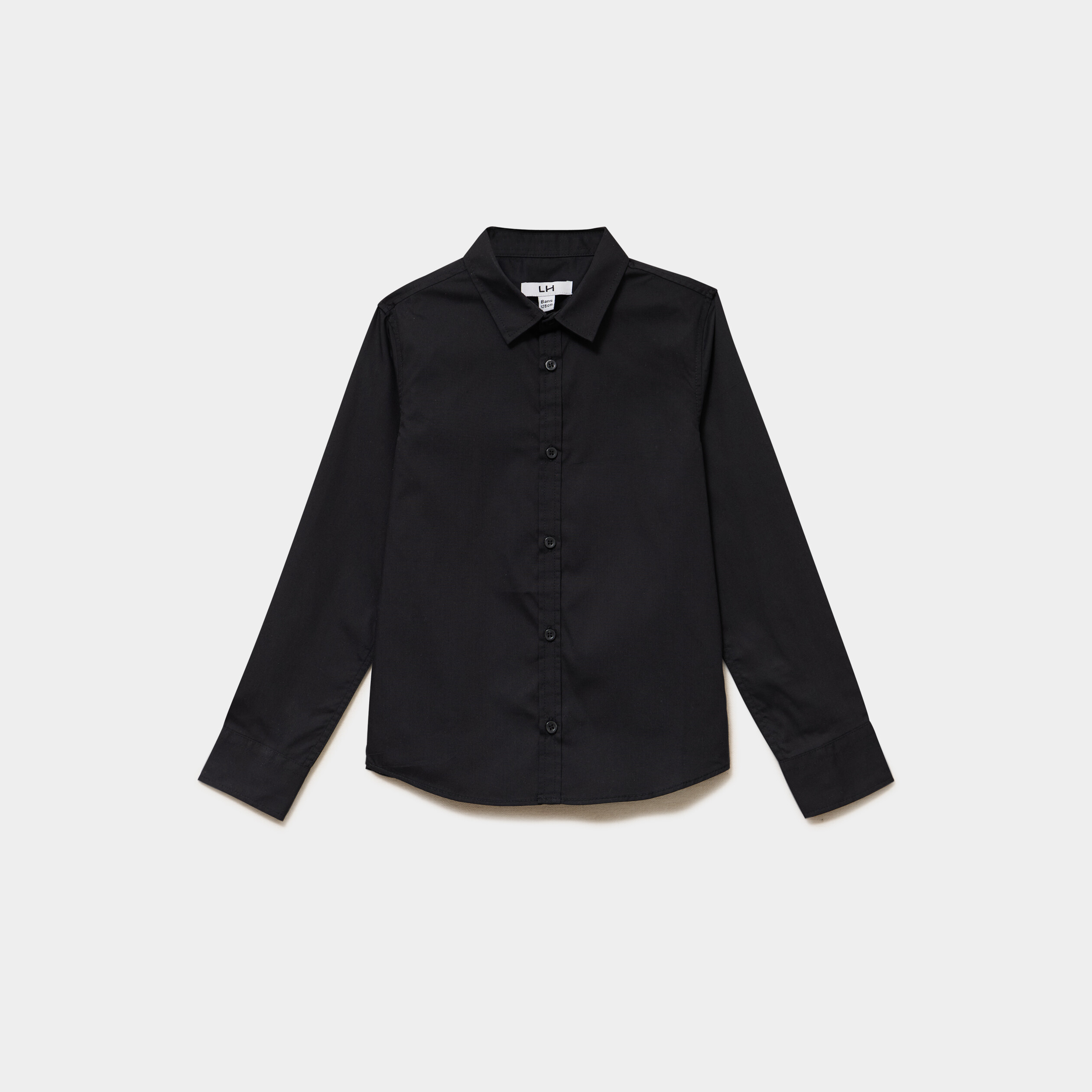 Chemise manches longues noir gar&ccedil;on