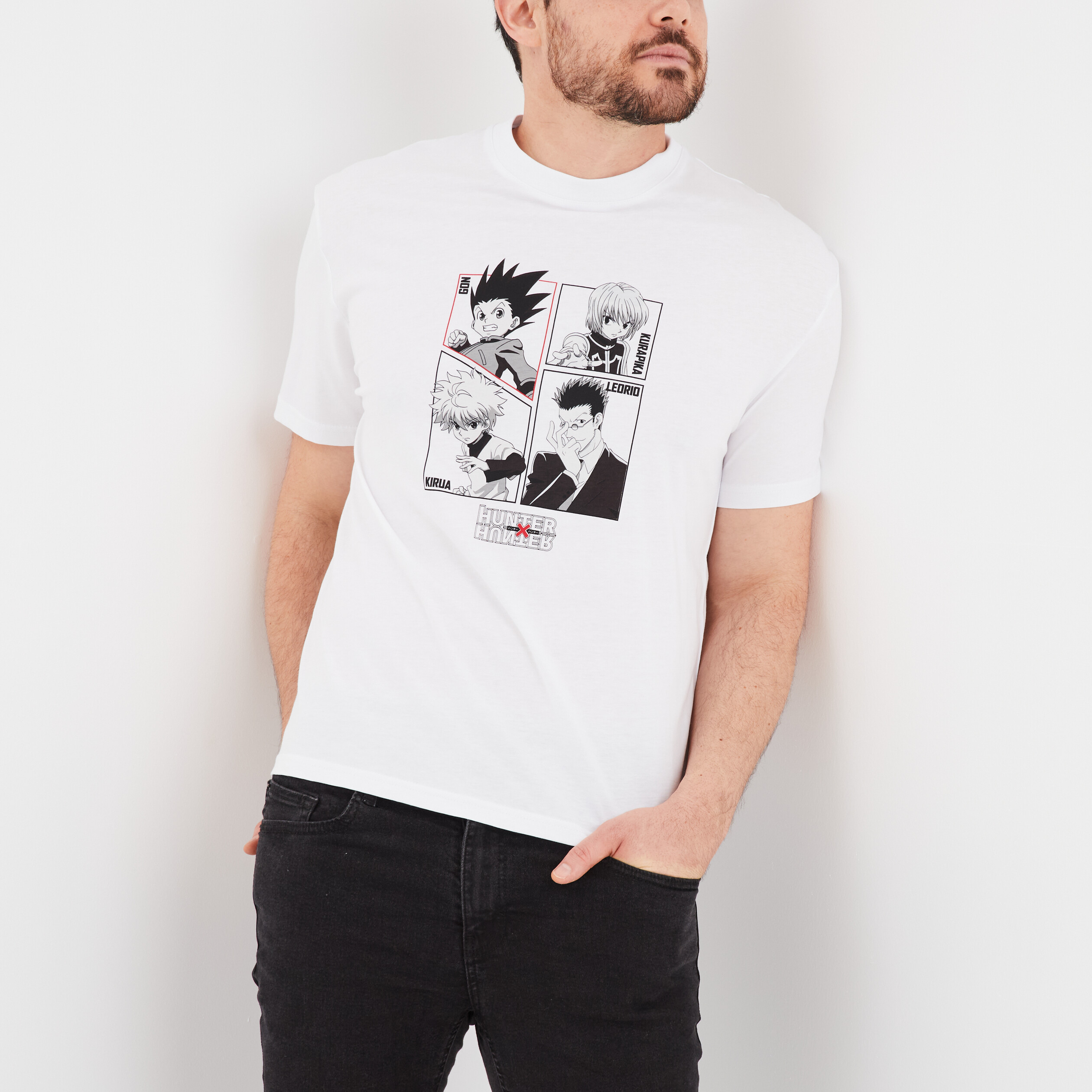 t shirt col rond hunter x hunter blanc homme T-shirt col rond Hunter X Hunter blanc homme