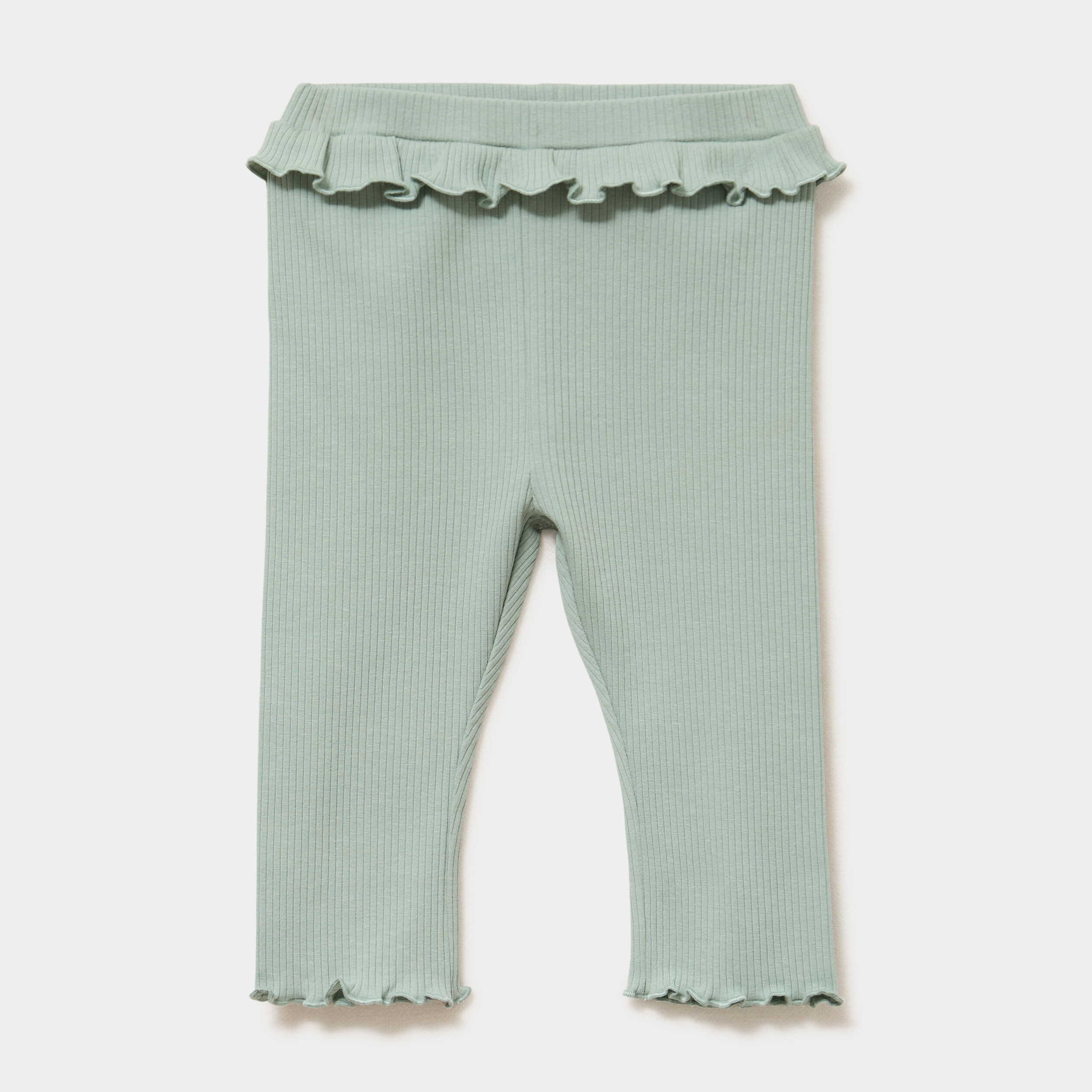 Legging c&ocirc;tel&eacute; &agrave; volants vert pastel b&eacute;b&eacute; fille